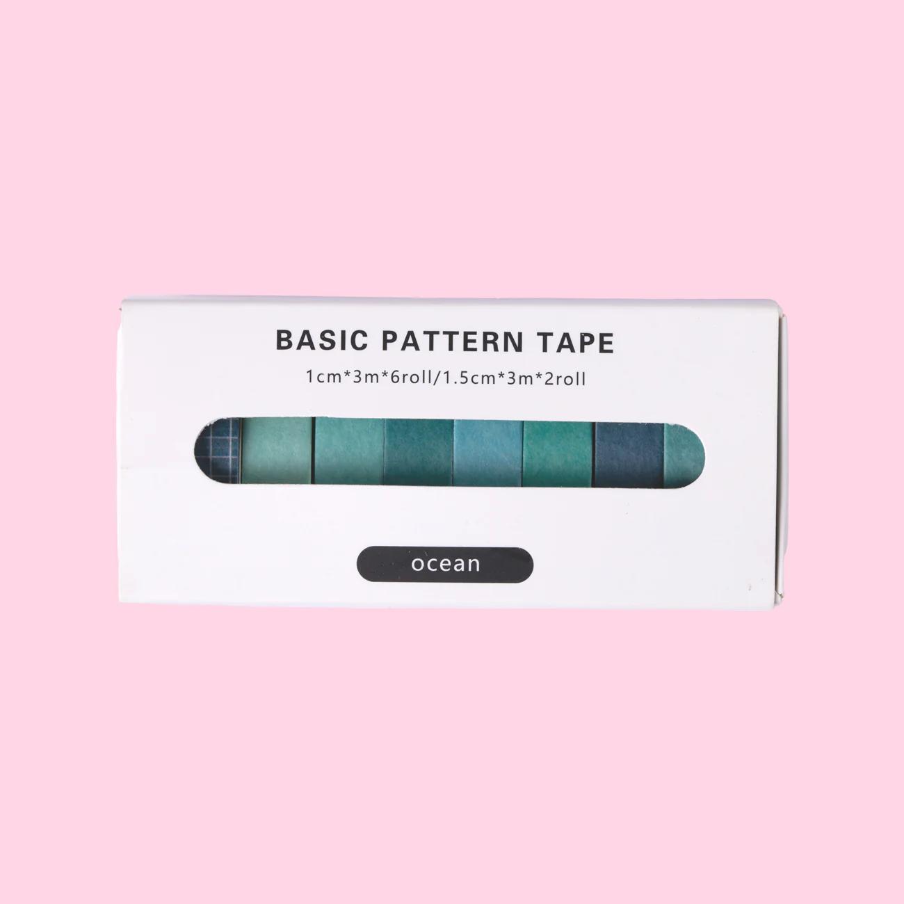 Basic Pattern Washi Tape - Ocean - Set of 8