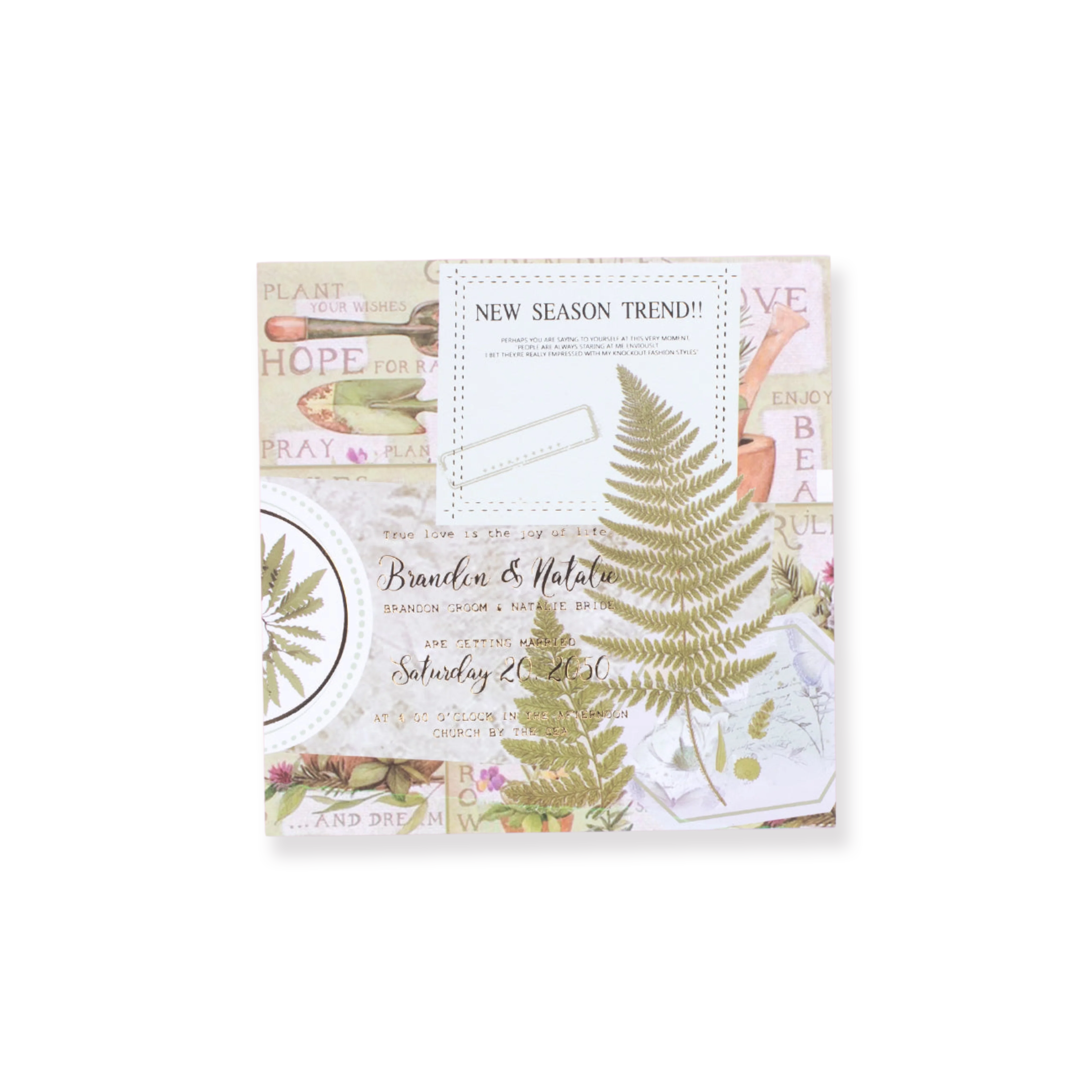 Bronzing Vintage Scrapbooking Paper - Plant - Image 15