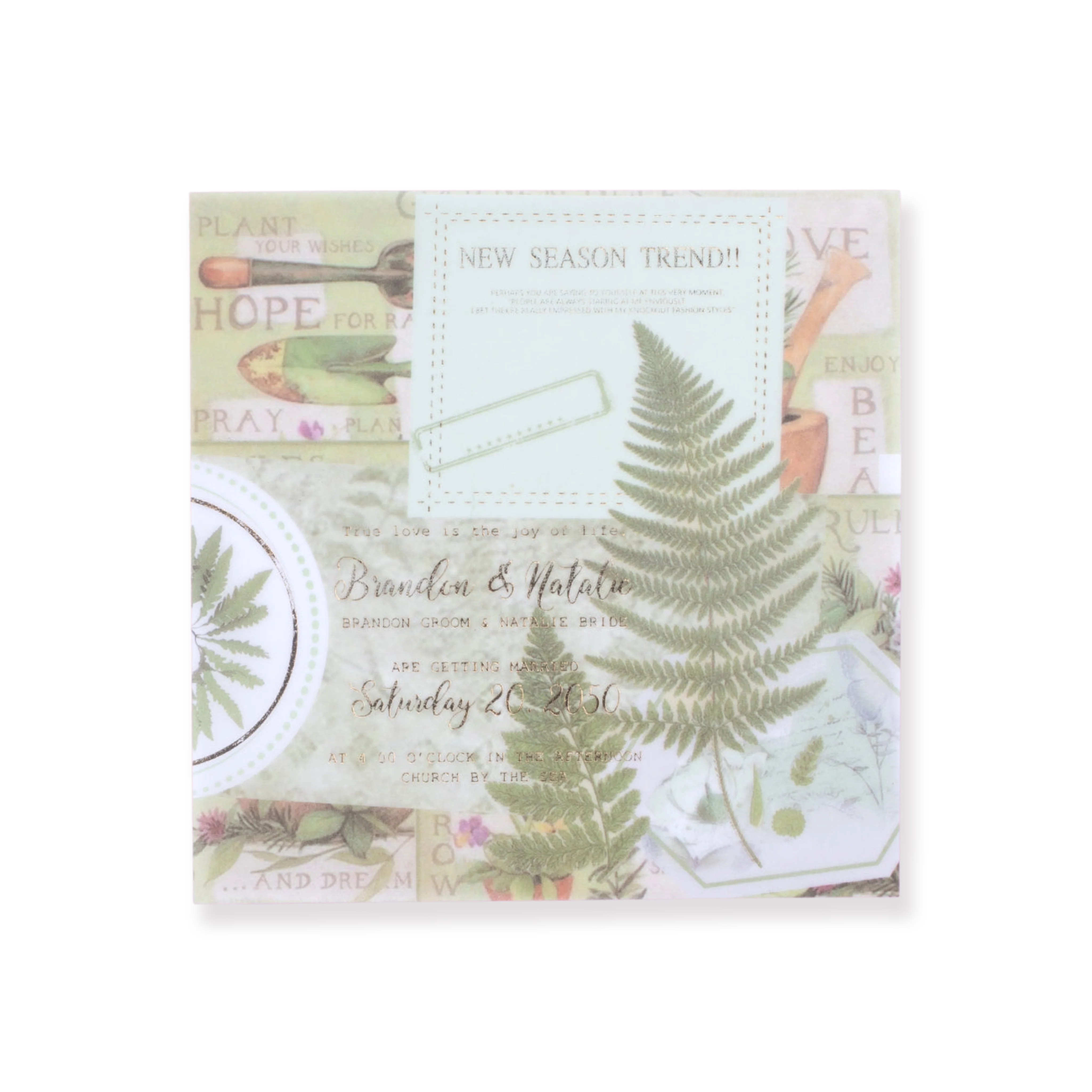 Bronzing Vintage Scrapbooking Paper - Plant - Image 18