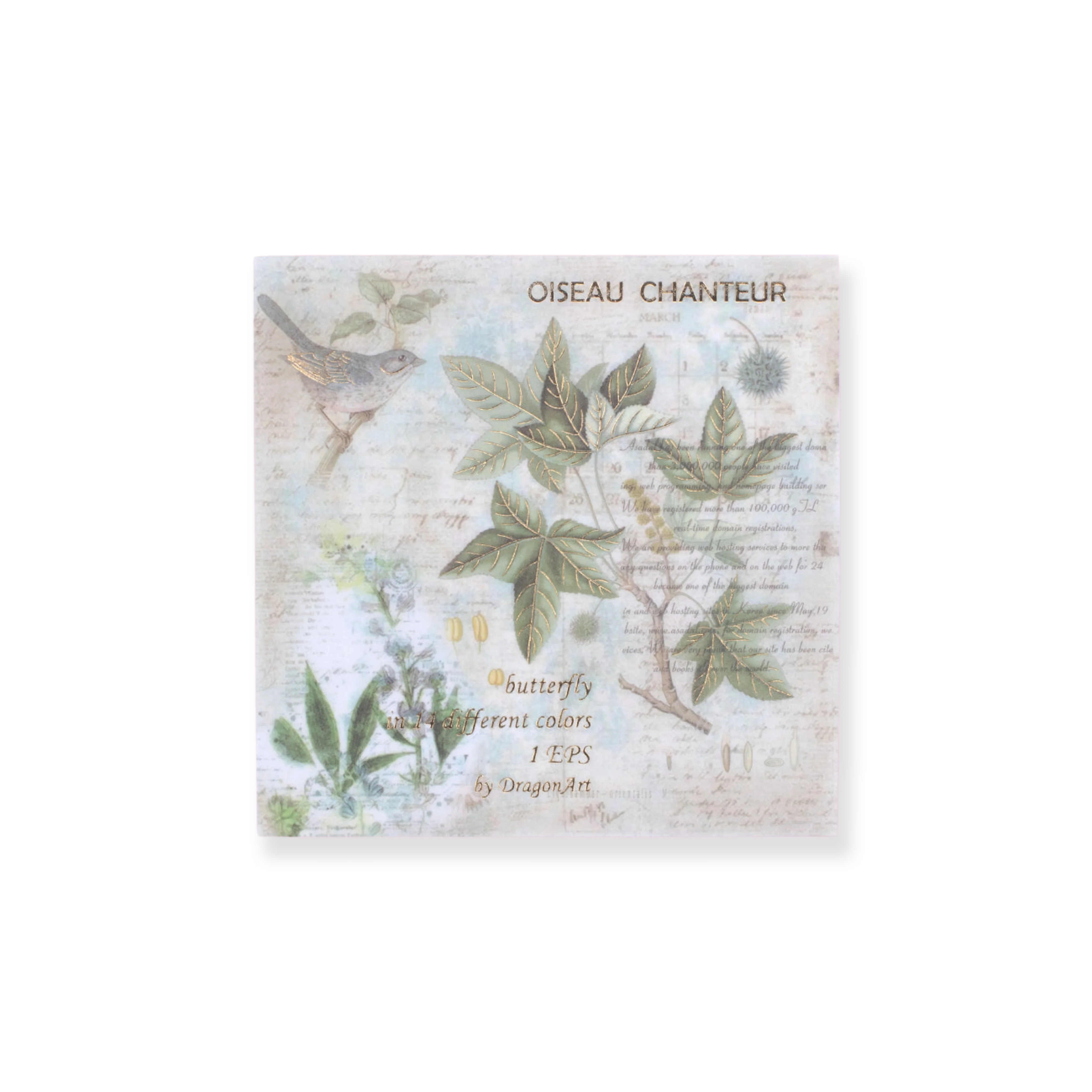 Bronzing Vintage Scrapbooking Paper - Plant - Image 21