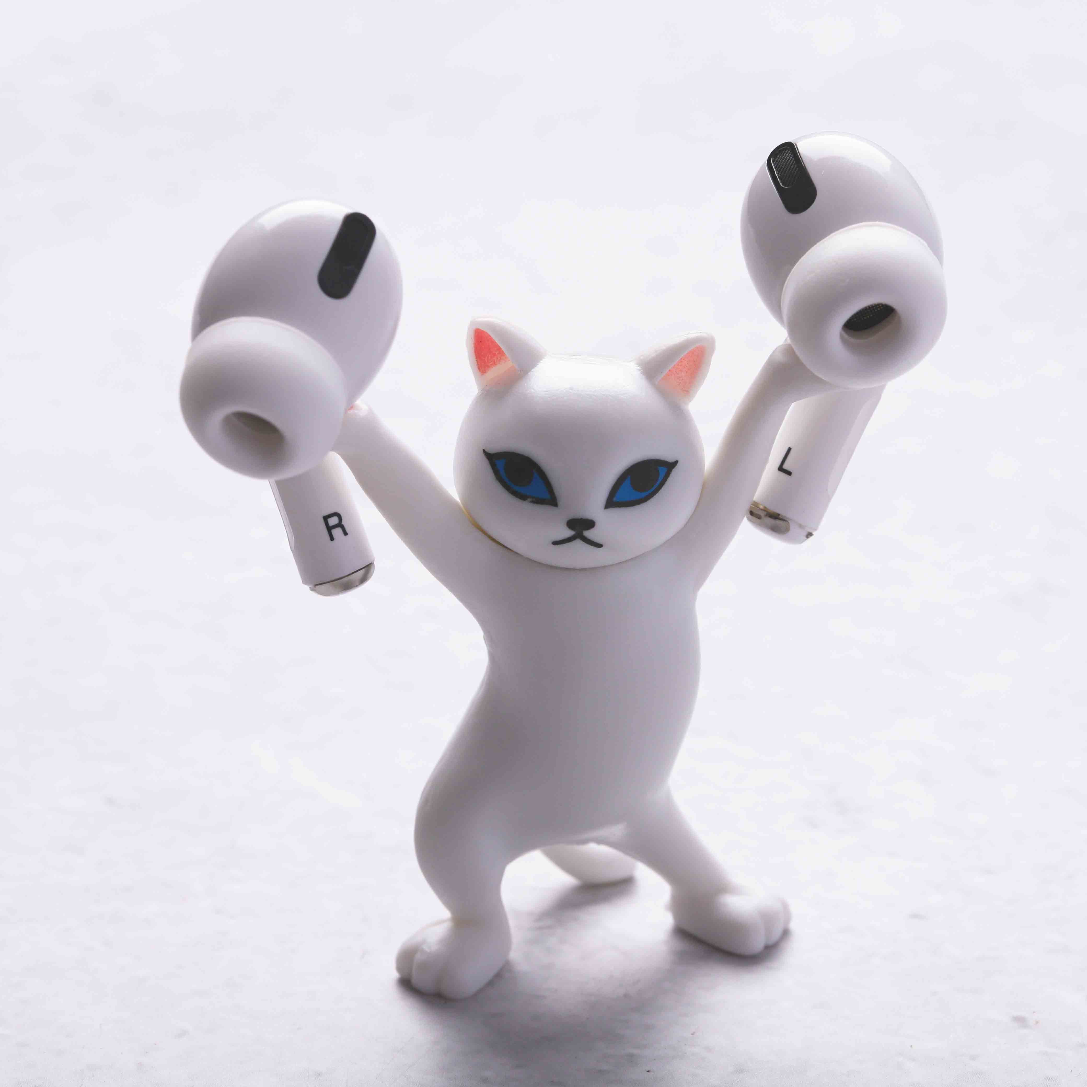Cat AirPods Holder - White - Image 2