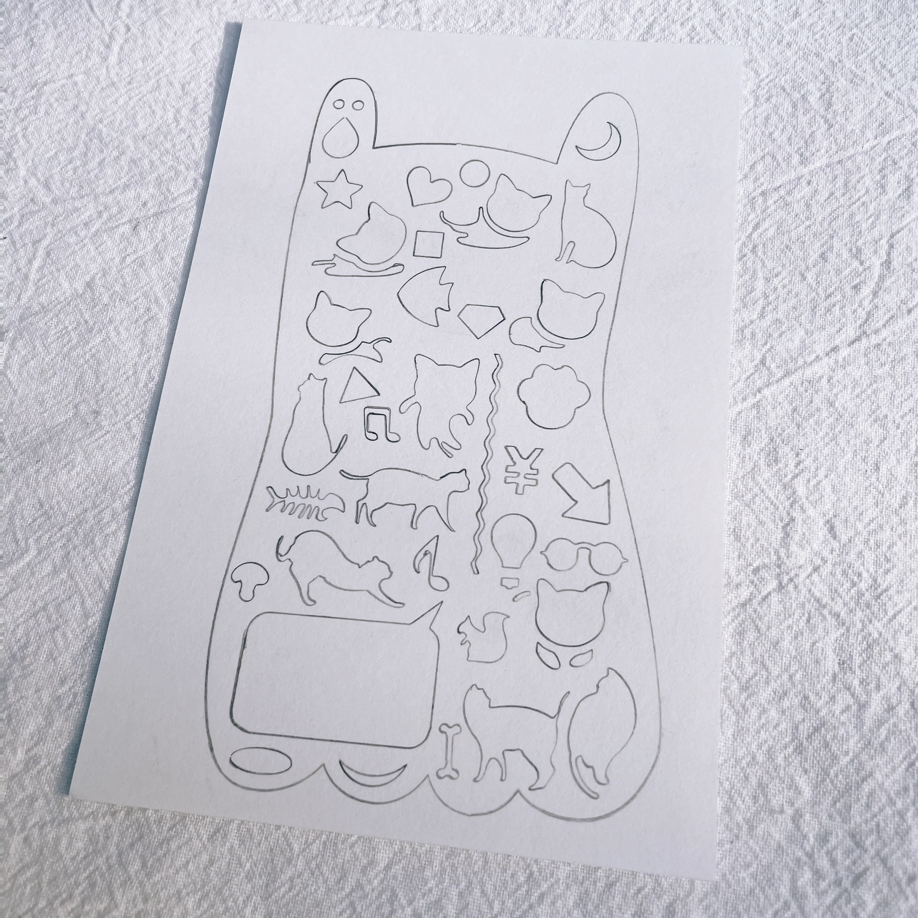 Cat Drawing Stencil Metal Ruler - Image 2