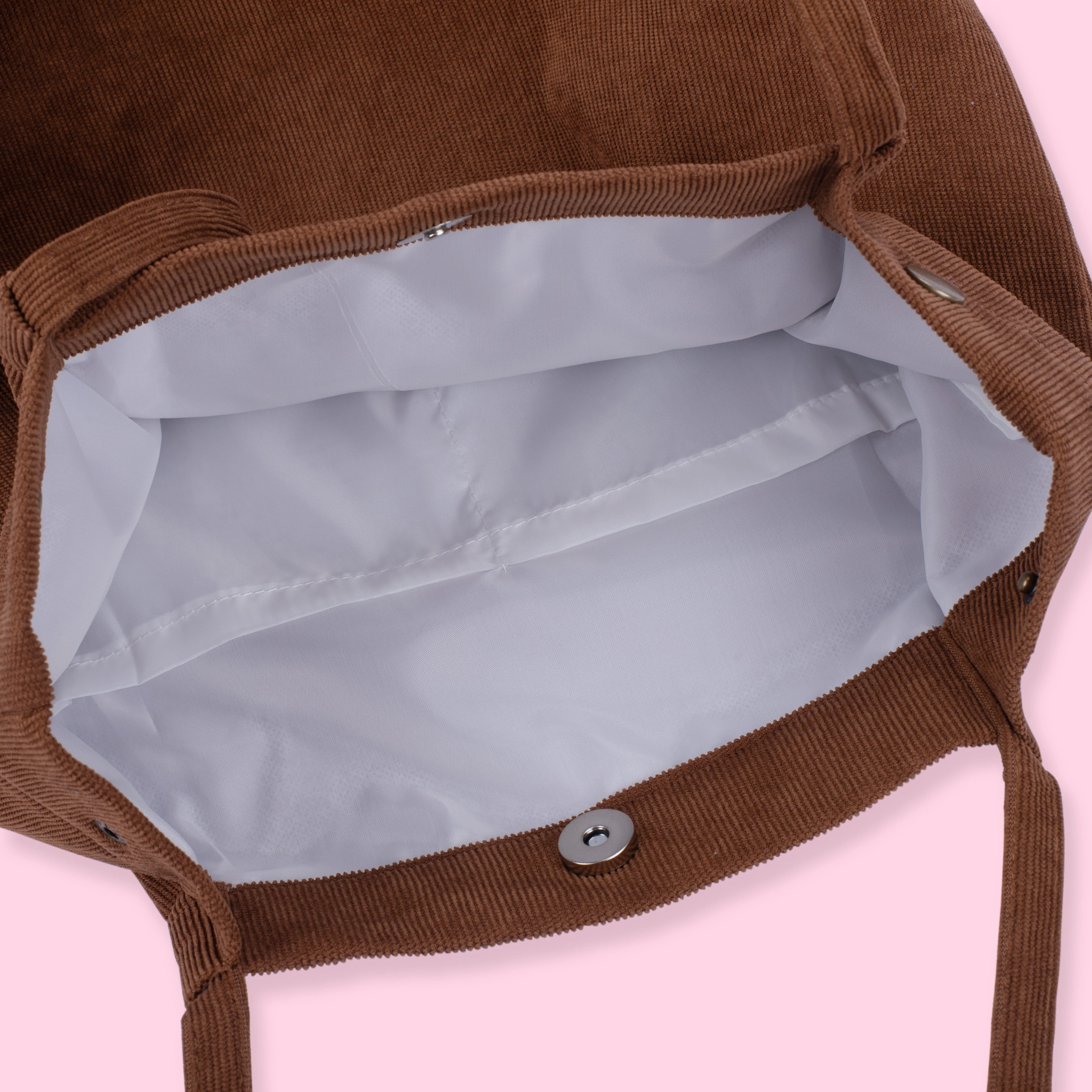Corduroy Tote Bag - Brown - Image 3
