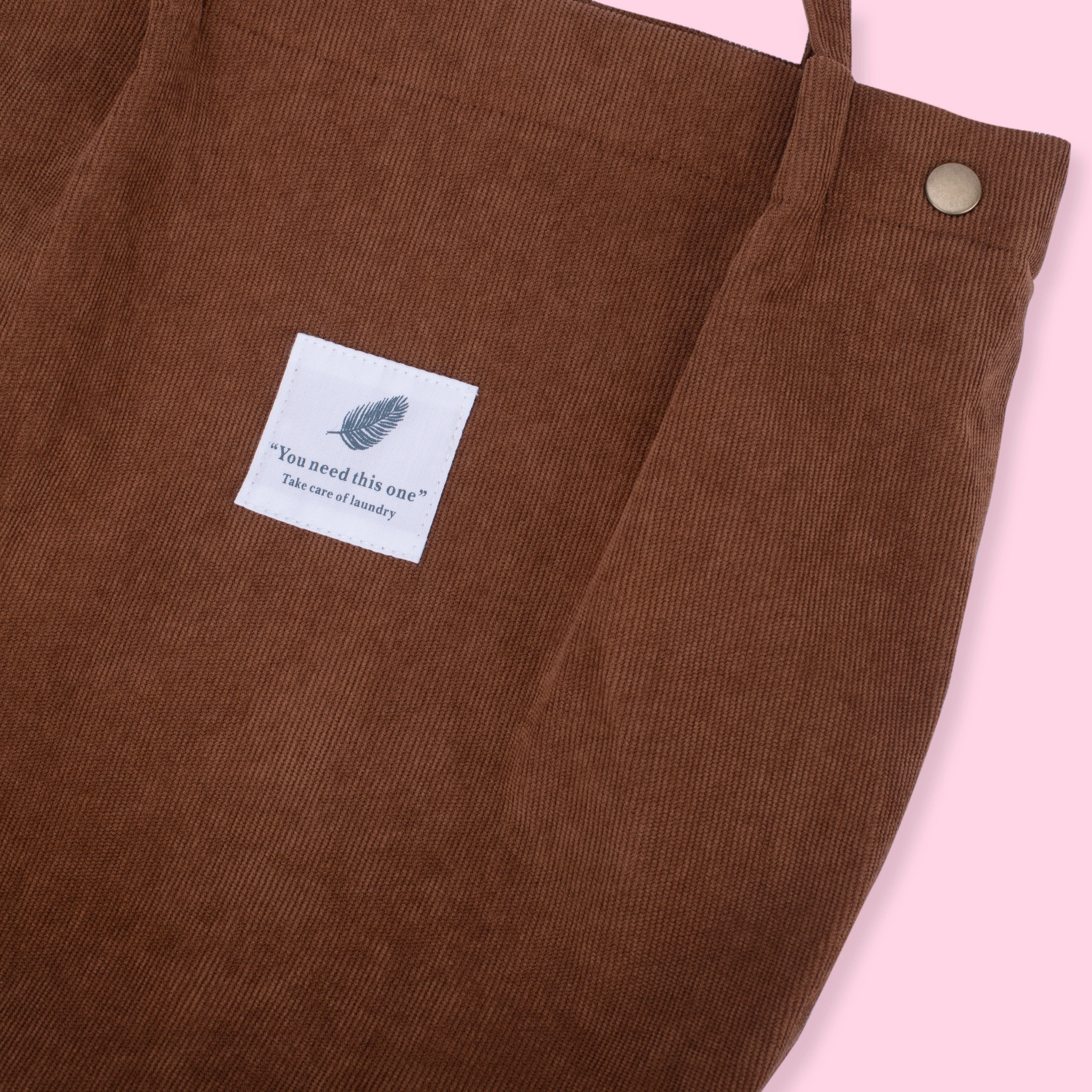 Corduroy Tote Bag - Brown - Image 5