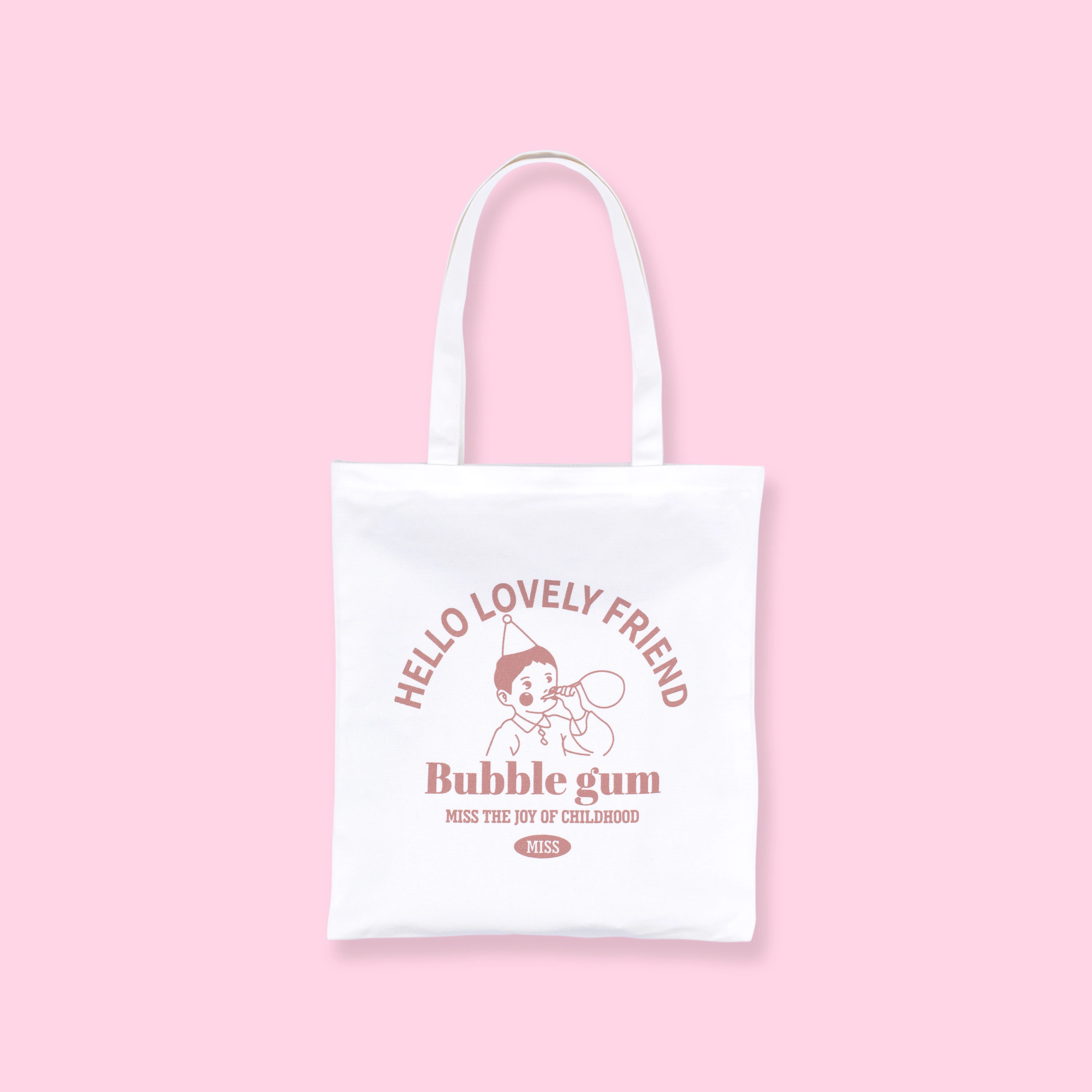 Cute Printed Stylish Tote Bag - White