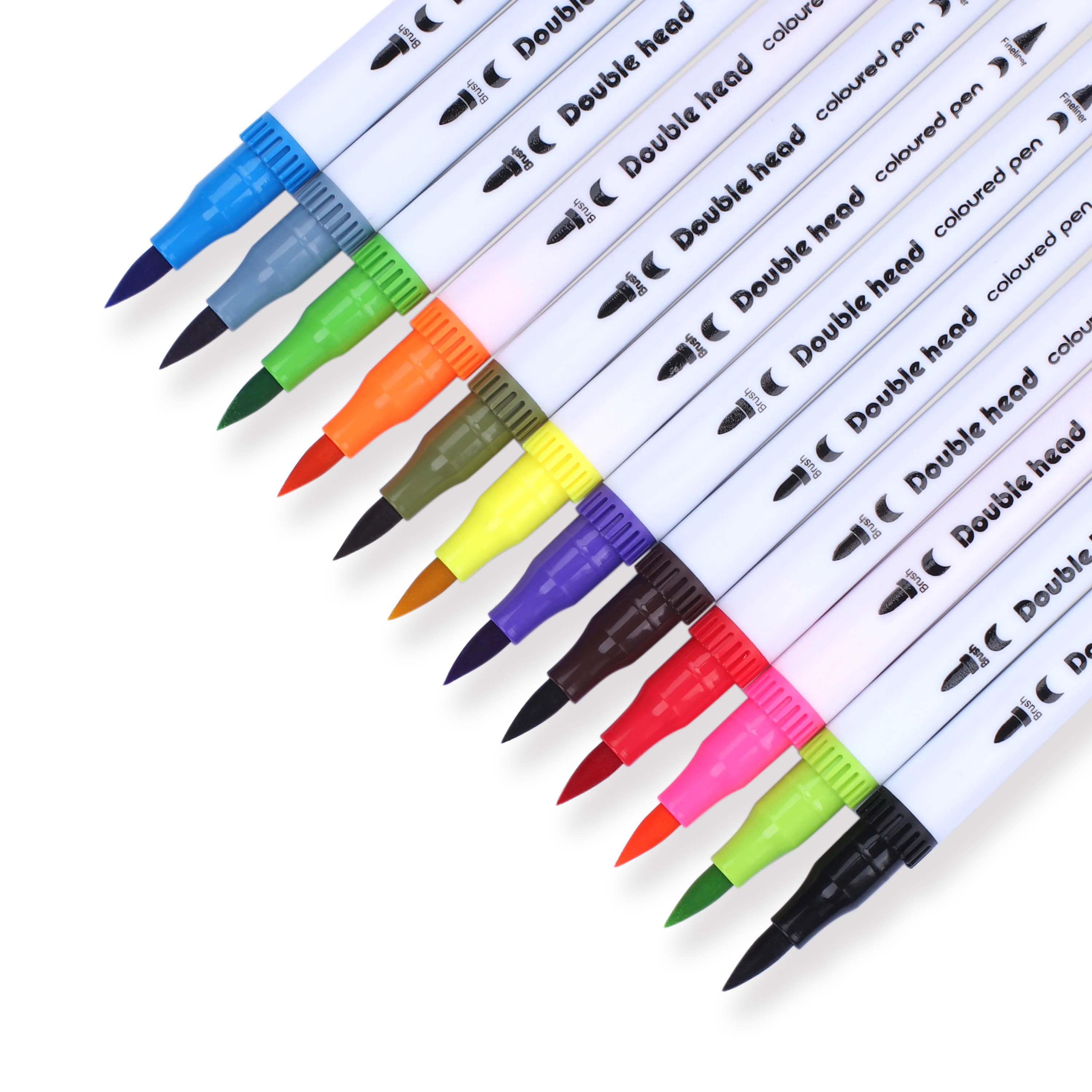 Double-Sided Water-based Brush Pen - 12 Color Set - Image 2