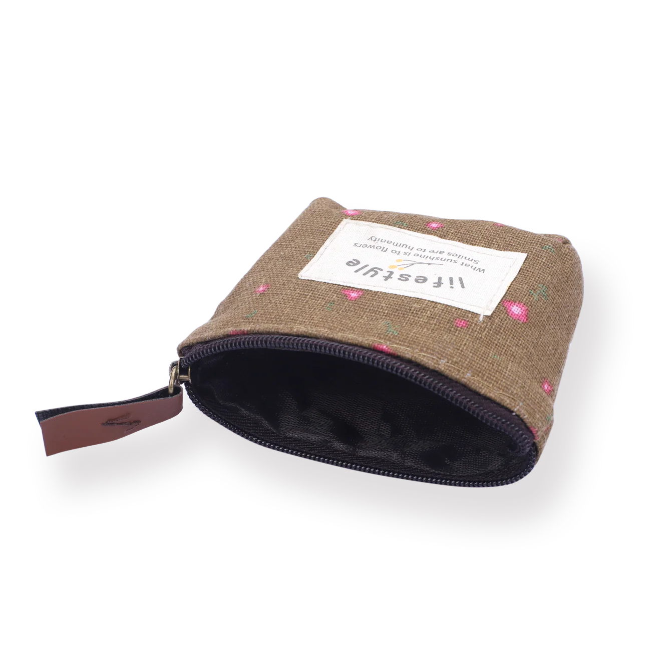 Floral Coin Purse - Brown - Image 2