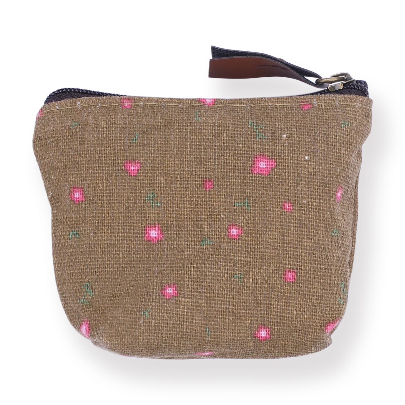 Floral Coin Purse - Brown - Image 4