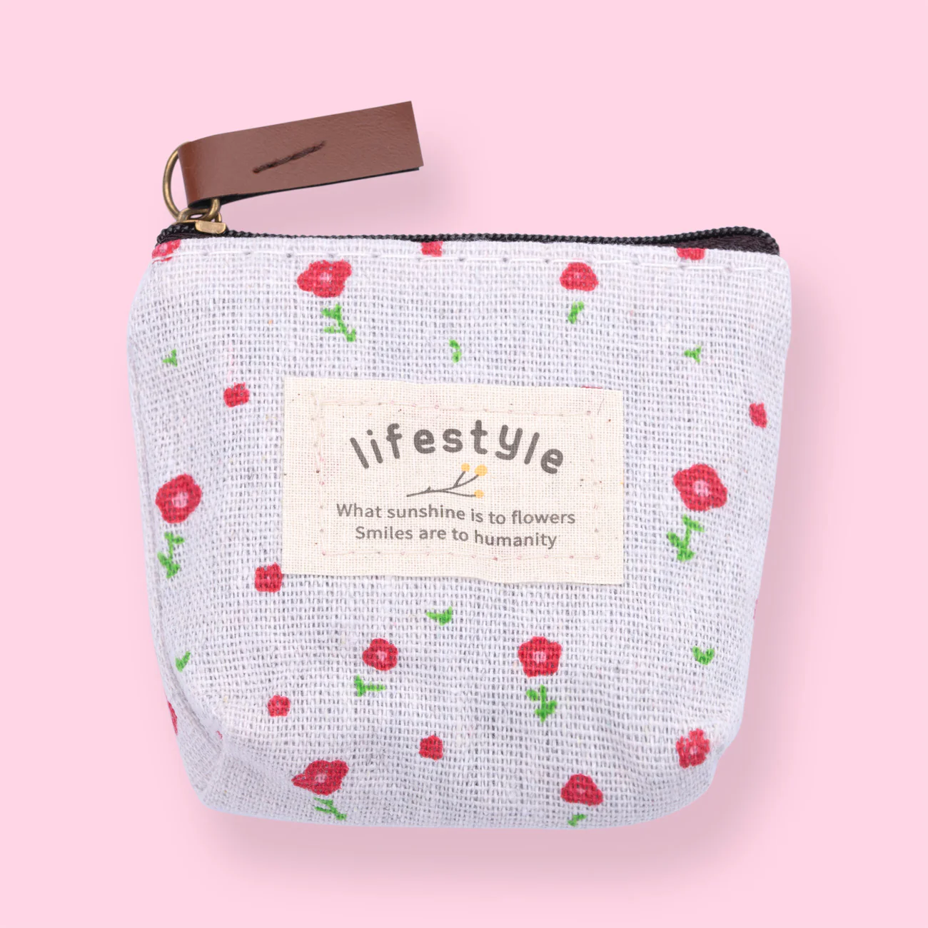 Floral Coin Purse - White