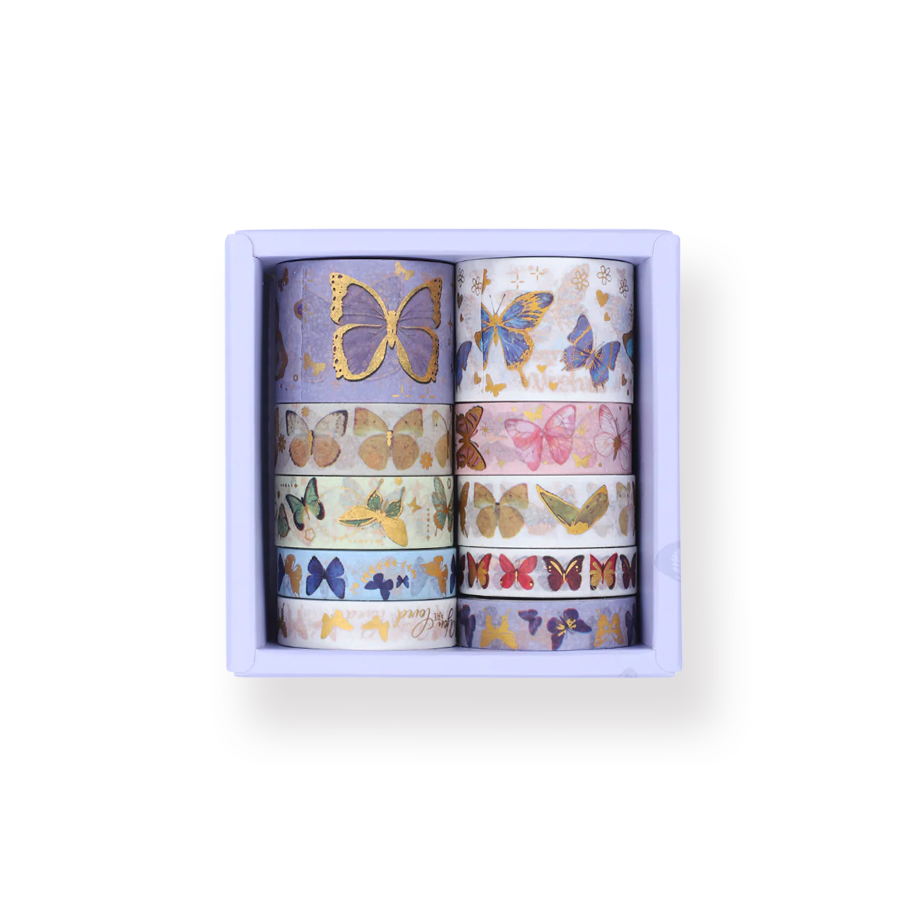 Gold Foil Forest Tale Washi Tape - Set of 10 - Butterfly