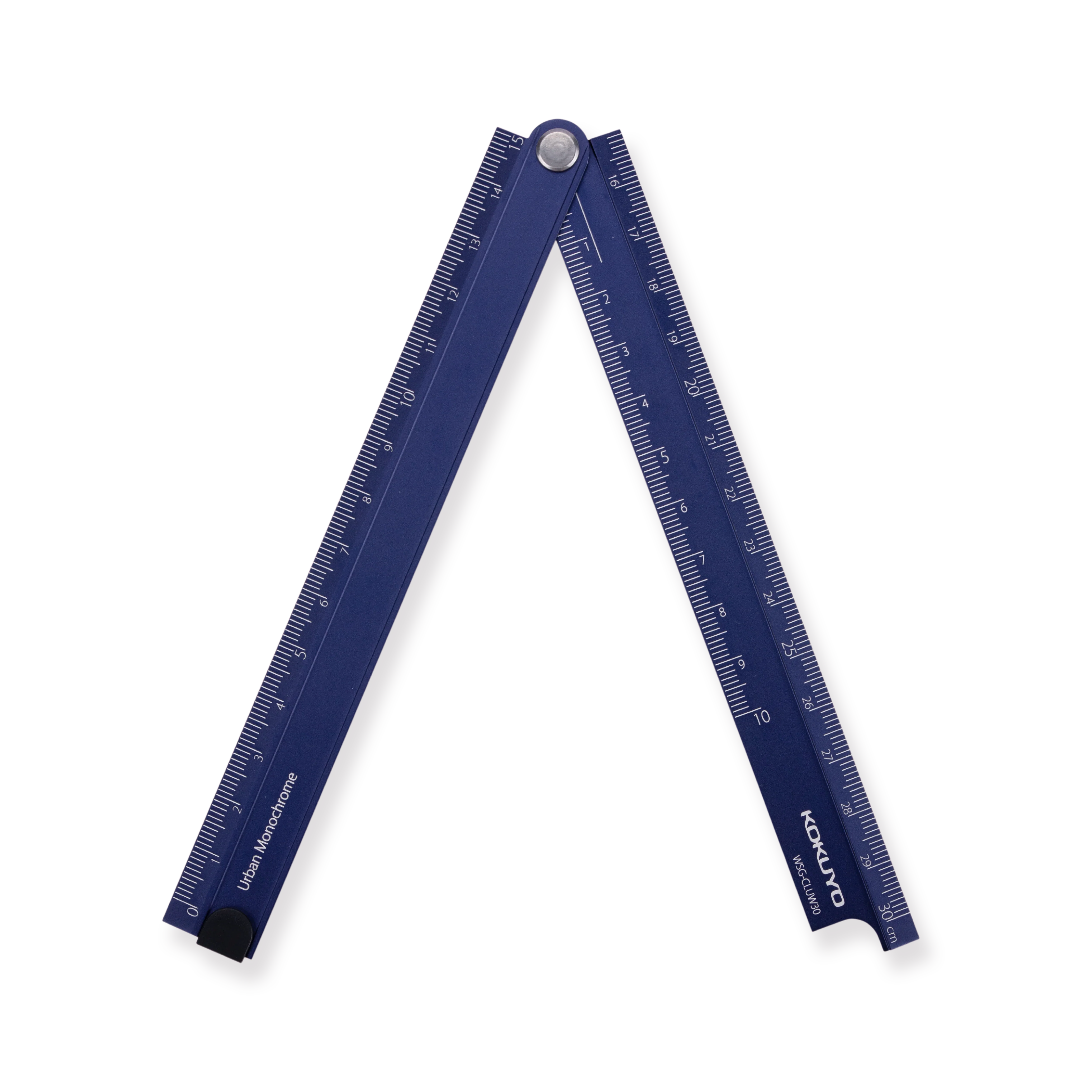 Kokuyo Aluminum Folding Ruler - 15/30 cm - Blue - Image 2