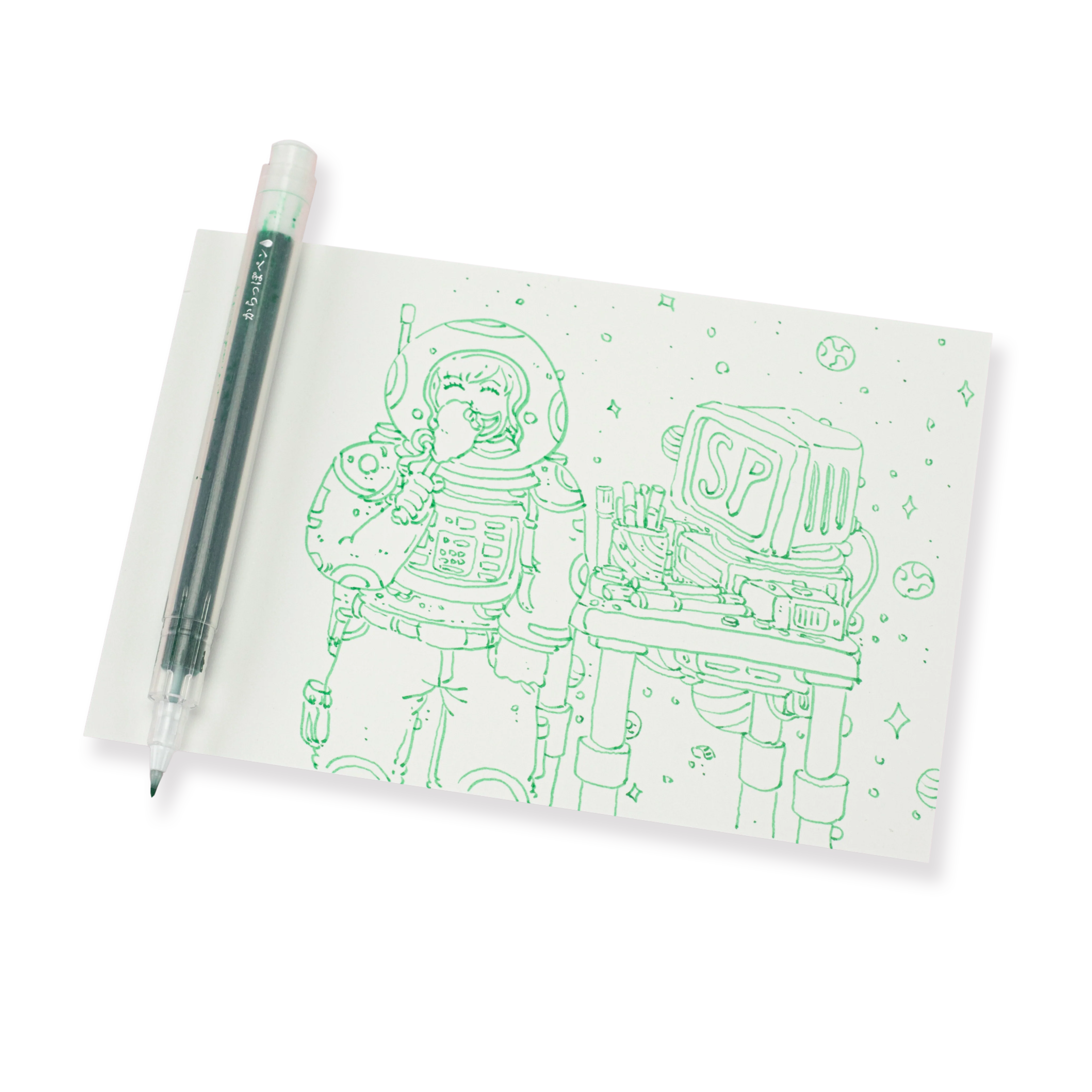 Kuretake Karappo Empty Brush Pen - Fine - Pack of 5 - Image 6
