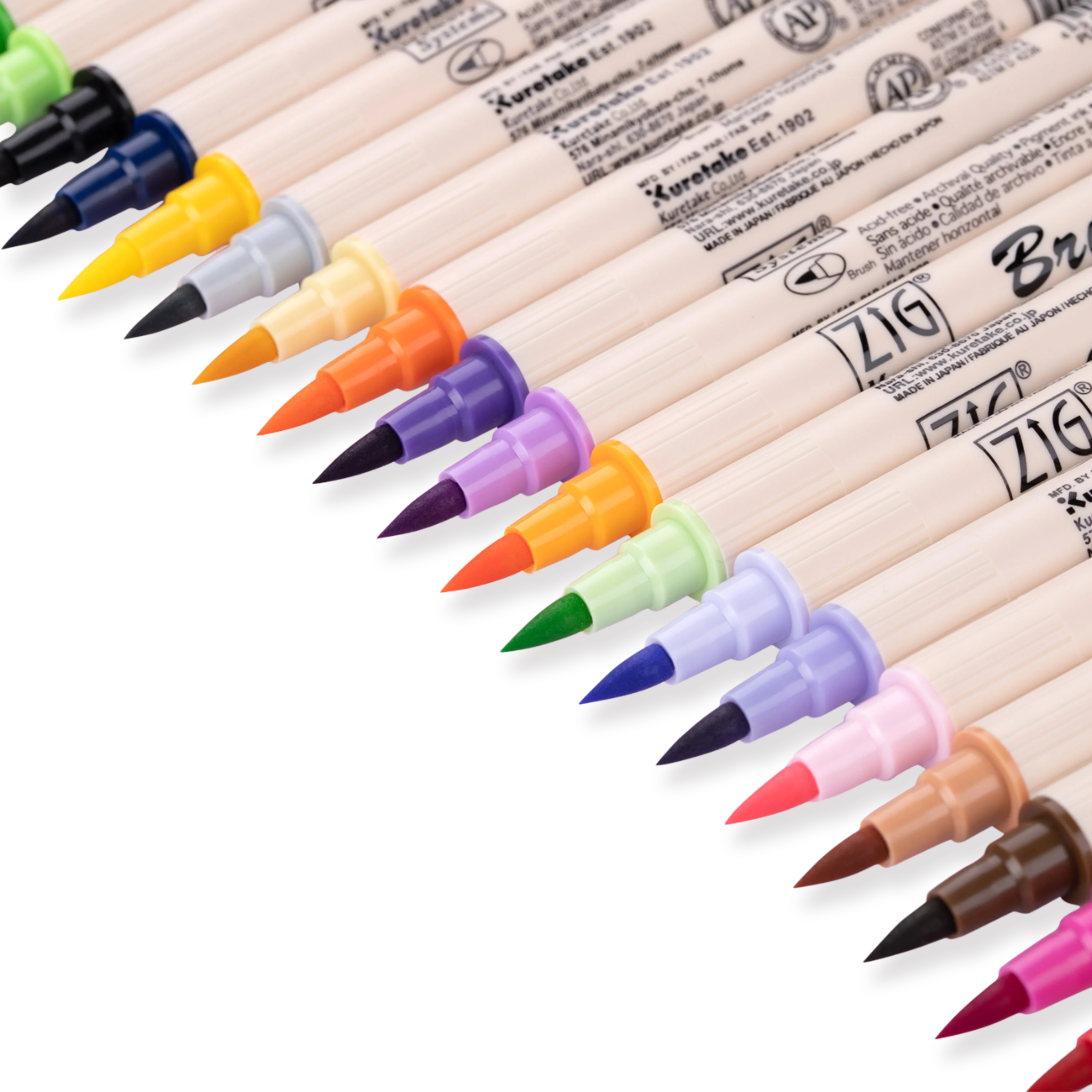 Kuretake Zig Brushables Brush Pen - 24 Colors Set - Image 2