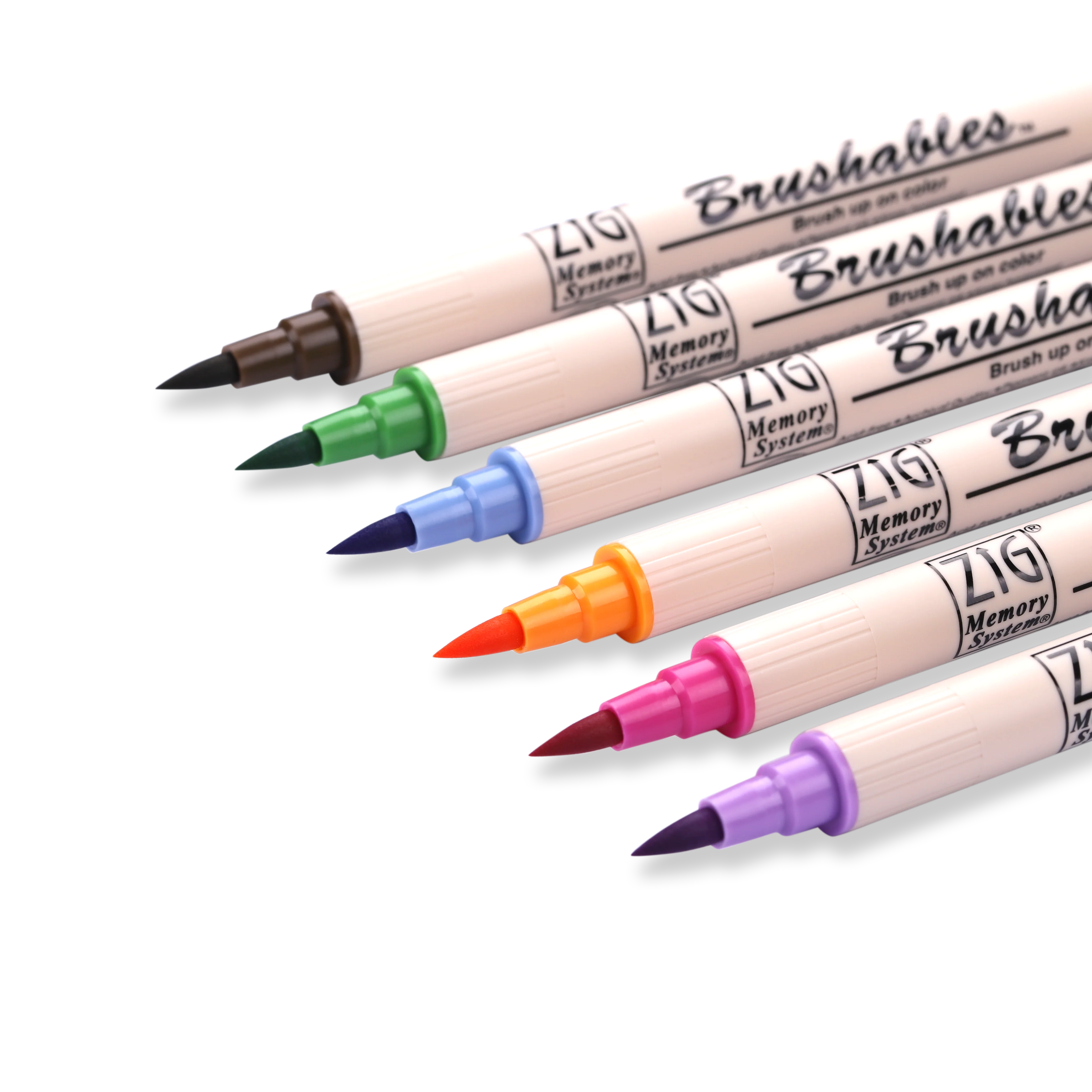 Kuretake ZIG Brushables Brush Pen - 6 Color Bright Set - Image 4