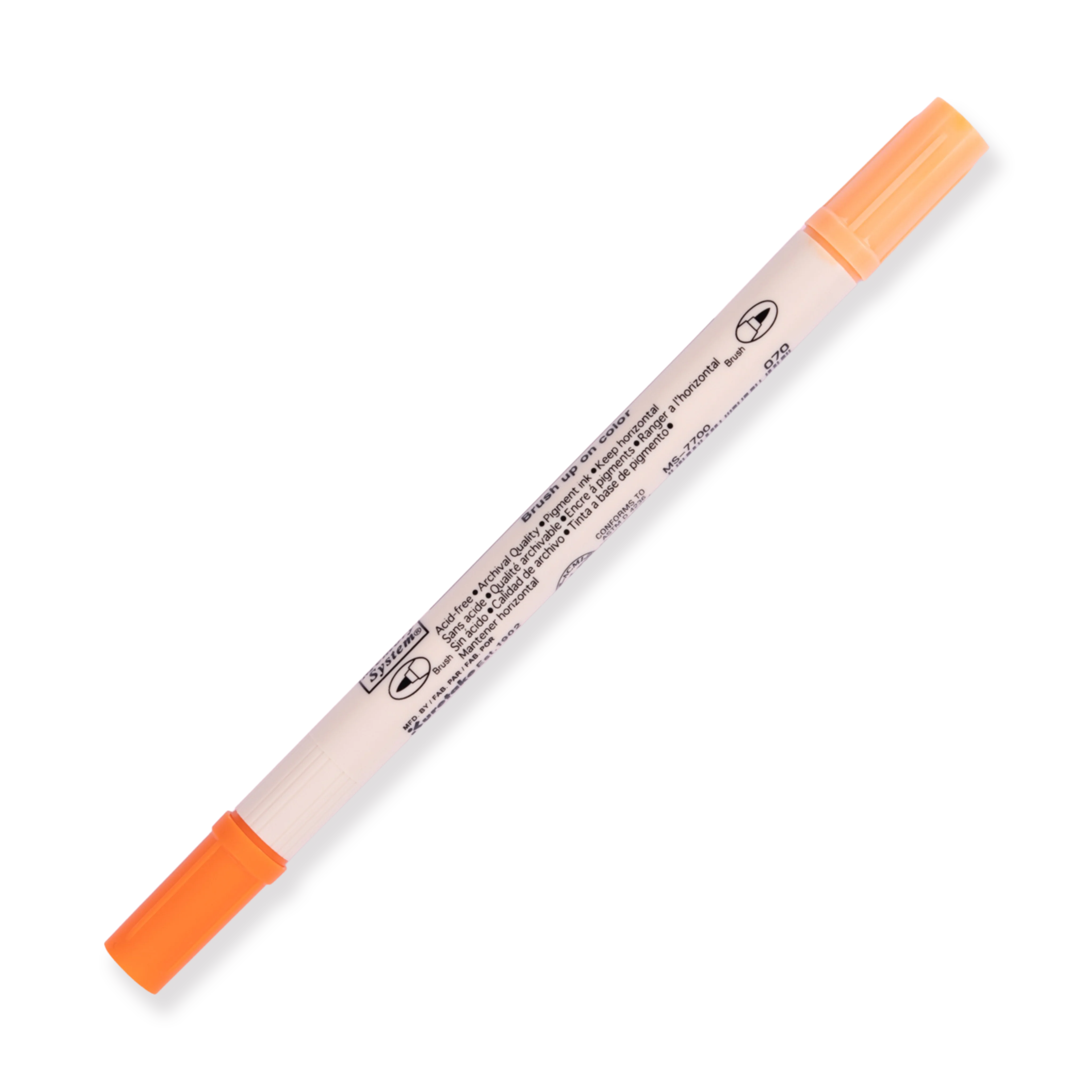 Kuretake Zig Brushables Brush Pen - Pure Orange 070 - Image 4