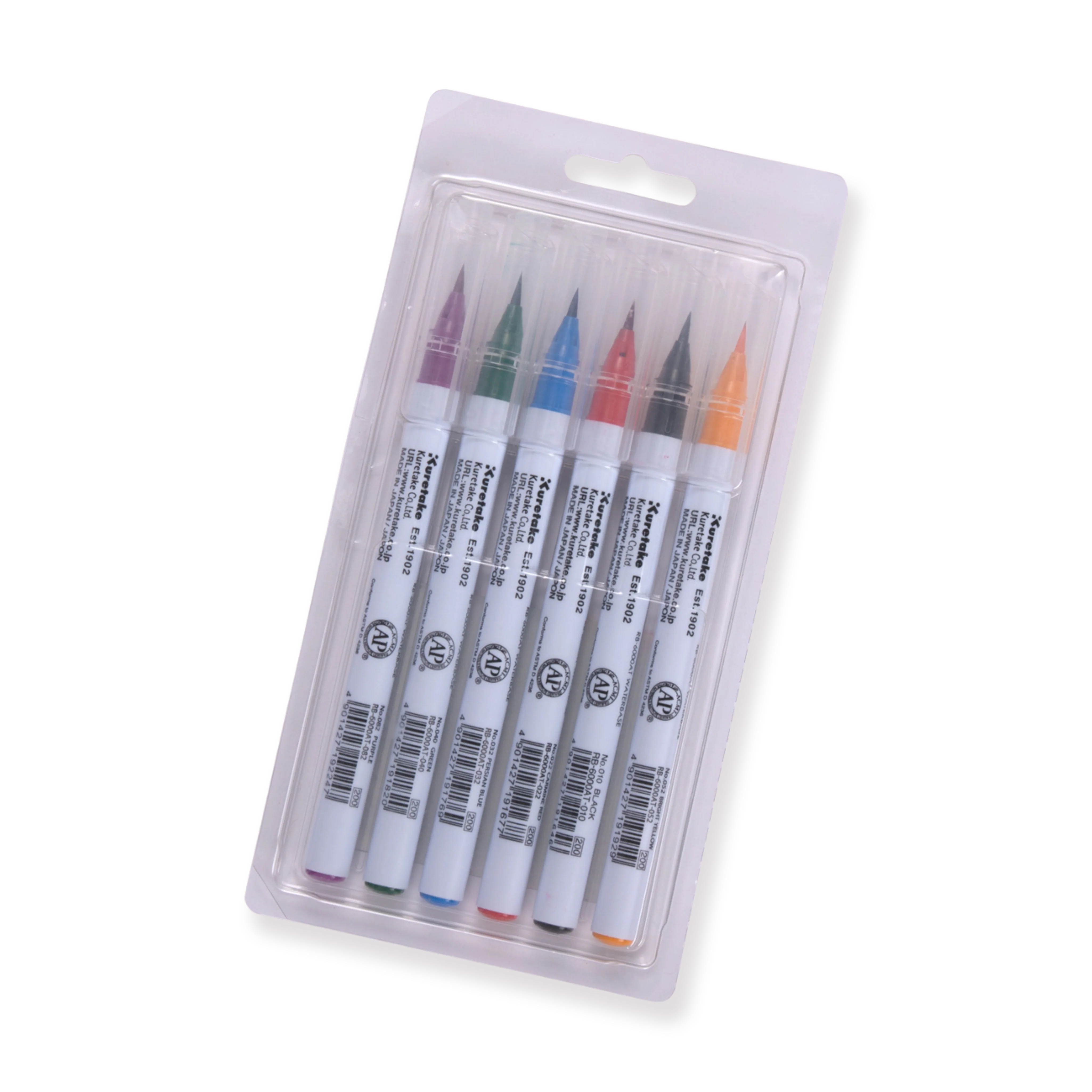 Kuretake ZIG Clean Color Real Brush Pen - 6 Color Set - Image 5