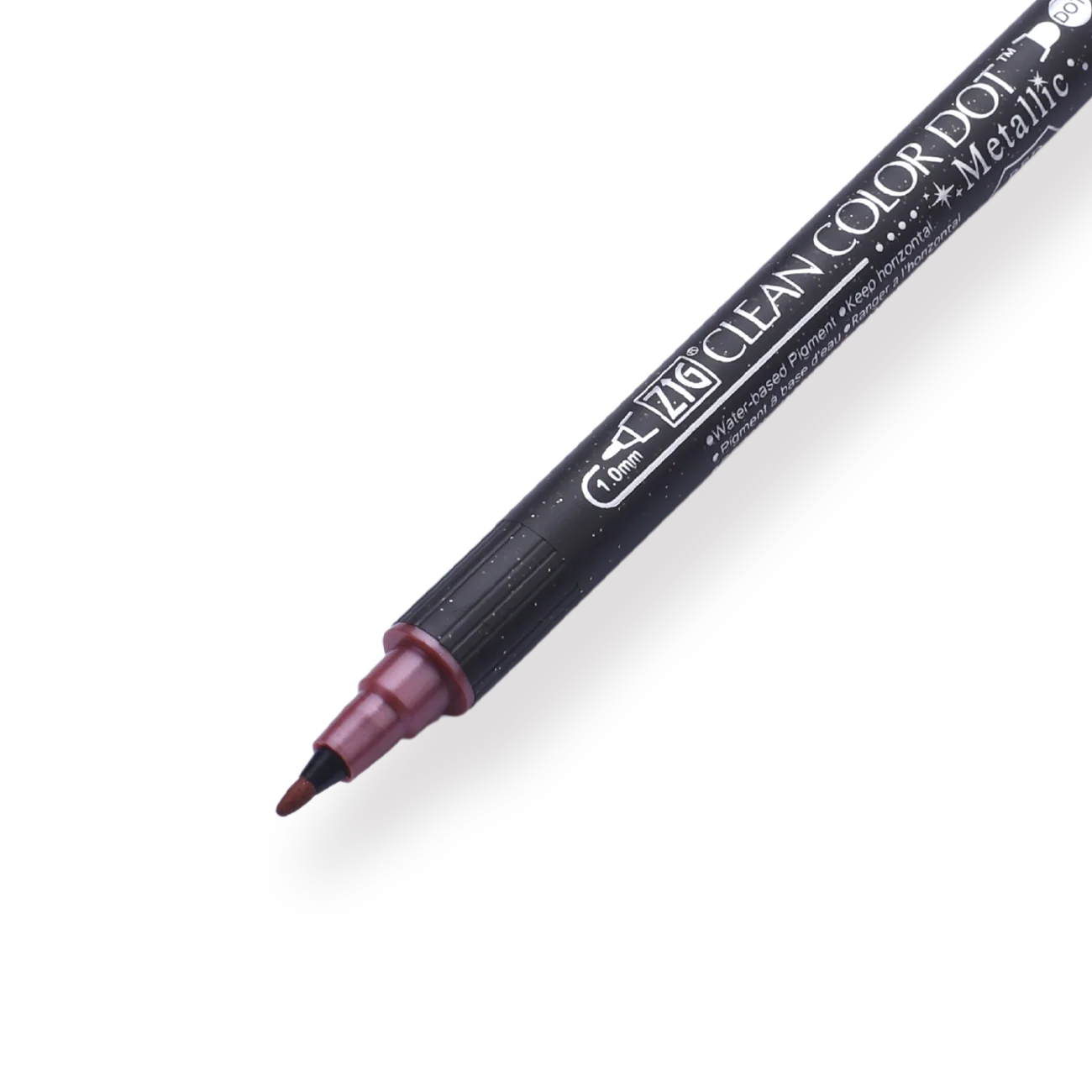 Kuretake Zig Clean Colour Dot Metallic Double-Sided Marker - Red 126 - Image 3