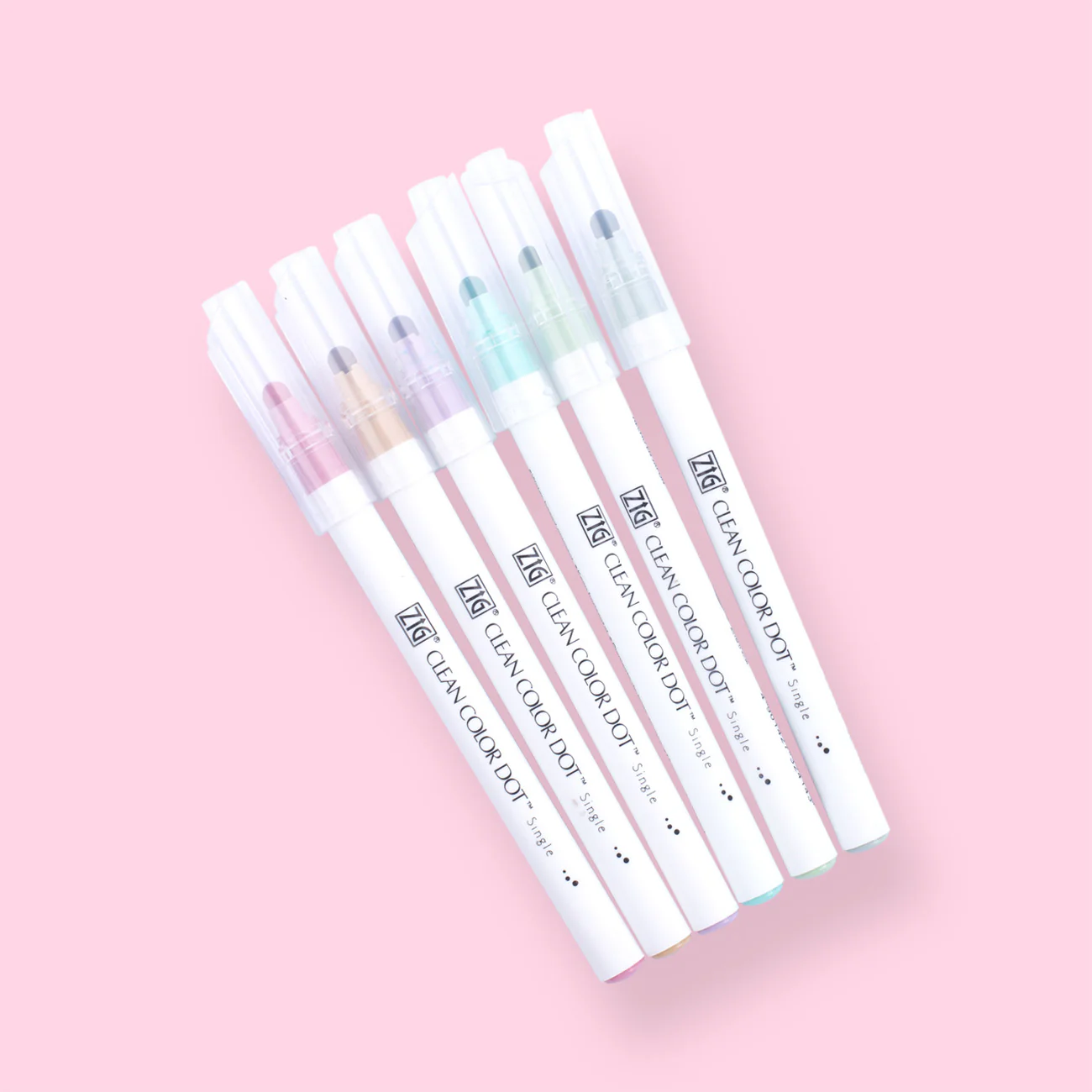 Kuretake Zig Clean Colour Dot Single Marker - Set of 6 - Mild Smoky - Image 3