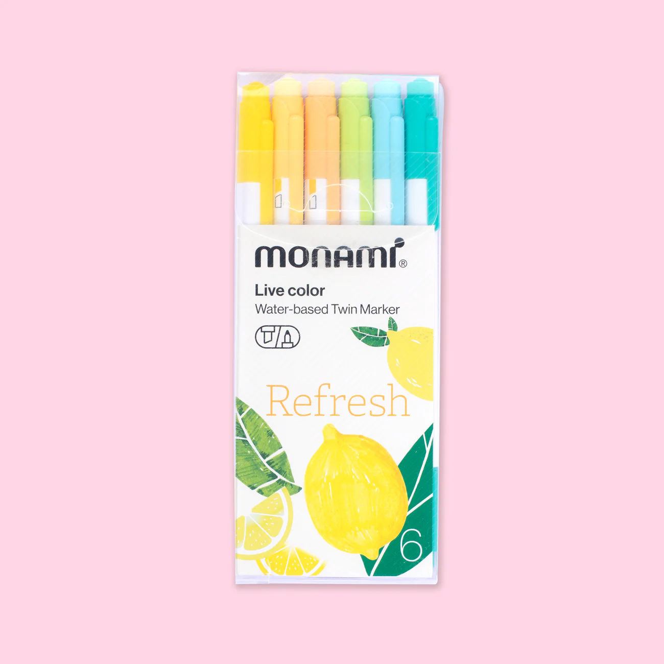 Monami Dual Tip Marker- Refresh - Set of 6 - Image 10