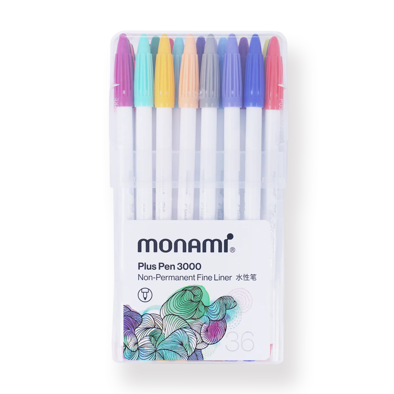 Monami Plus Pen 3000 - 36 Colors Set - Box Set