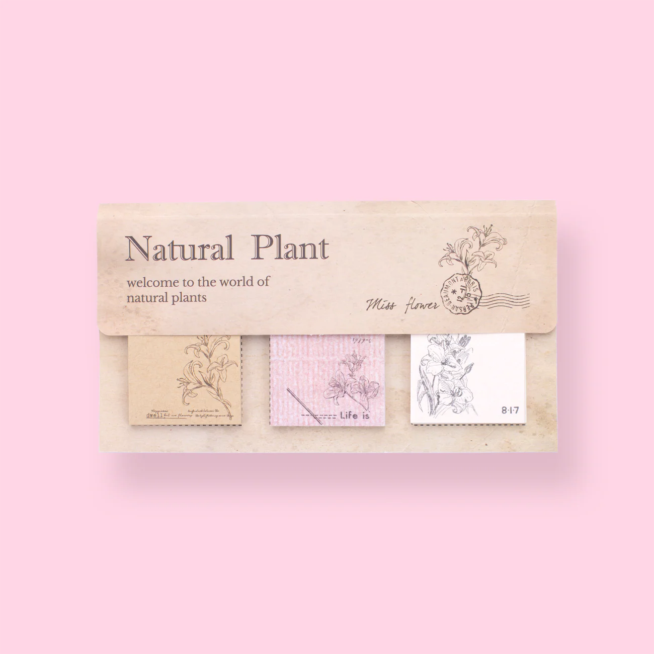 Natural Plant Scrapbooking Paper Pad Set - Flower
