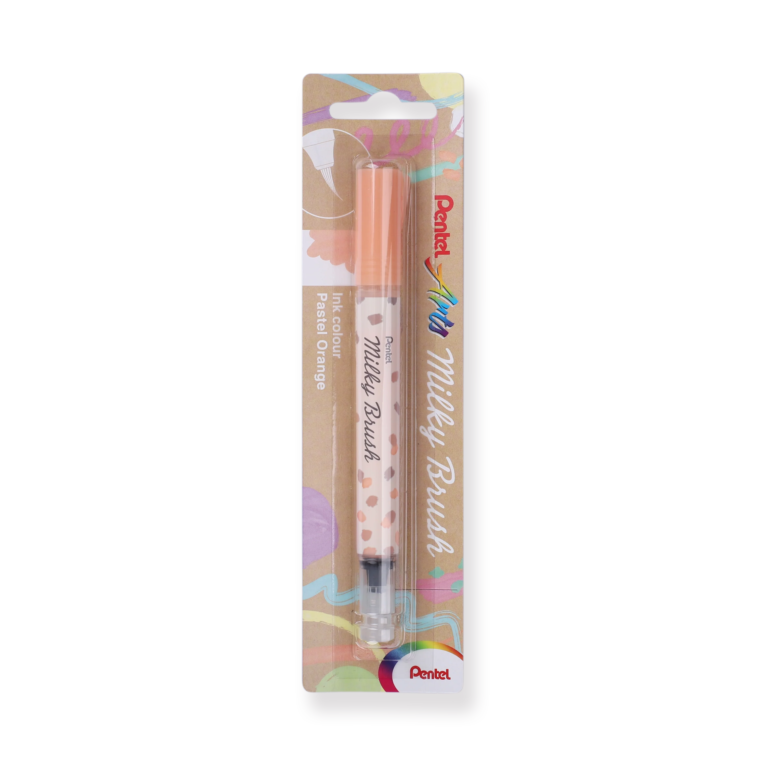 Pentel Arts Milky Brush Pen - Pastel Orange - Image 4