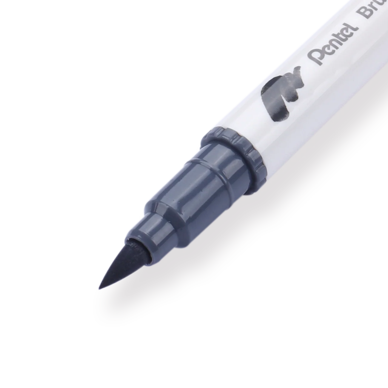 Pentel Brush Sign Pen Twin - Light Gray - Image 2