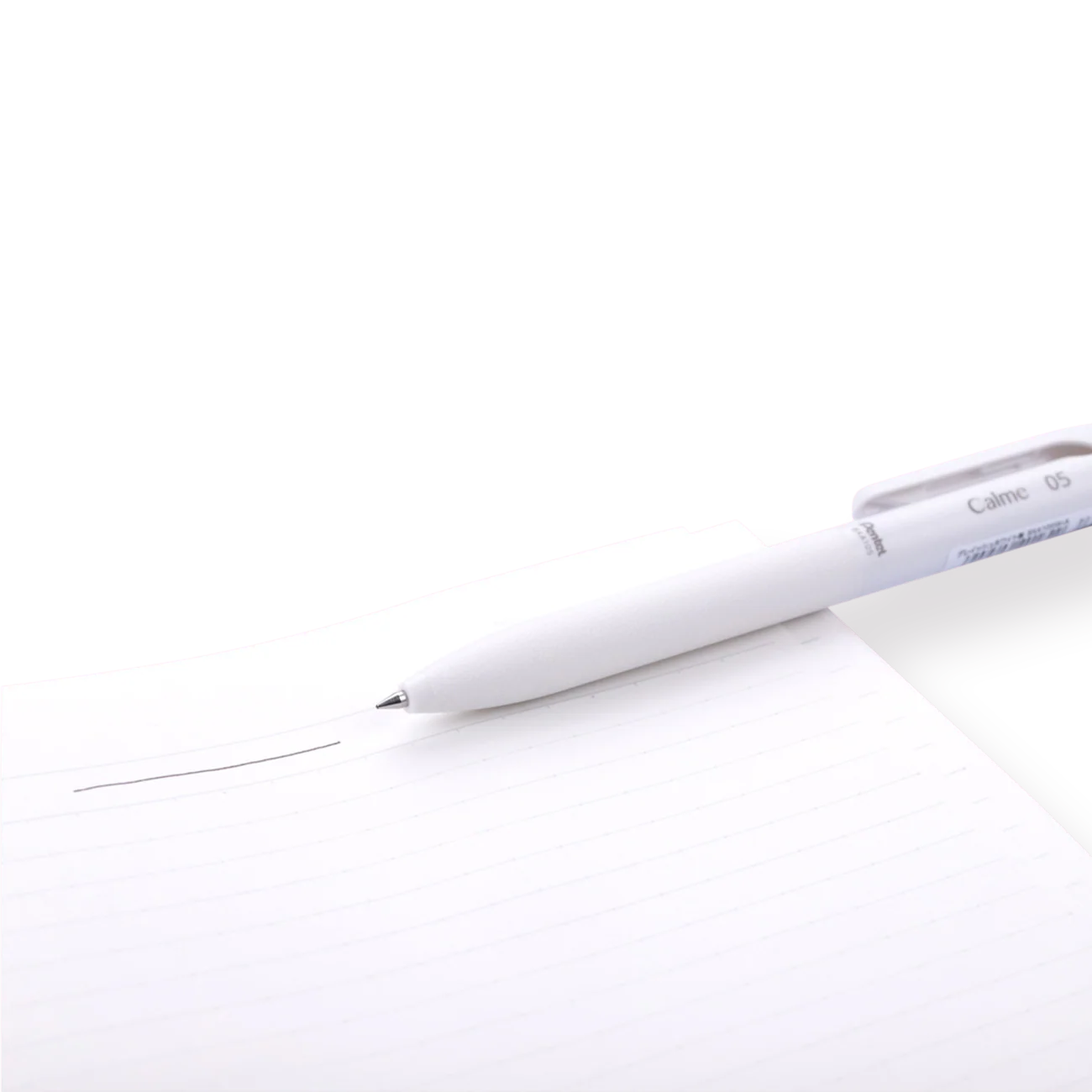 Pentel Calme Ballpoint Pen - 0.5 mm - White Body - Black Ink - Image 2