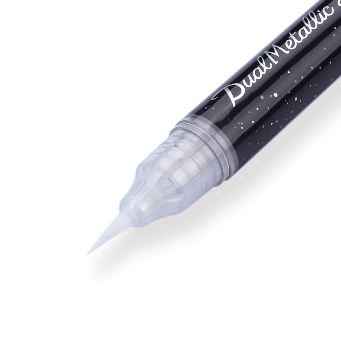 Pentel Dual Metallic Brush Pen - Pink + Metallic Pink - Image 2