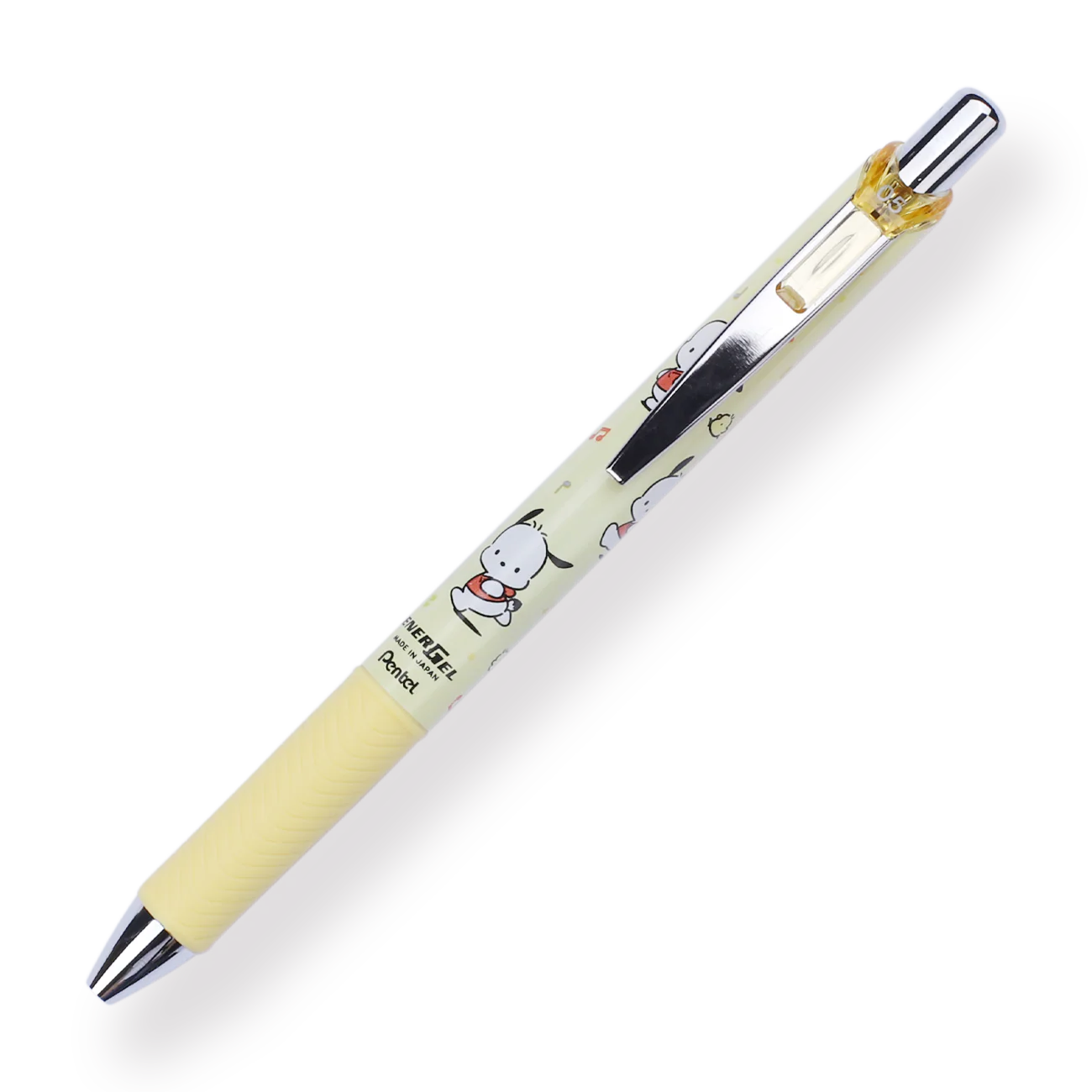 Pentel EnerGel x Sanrio Gel Pen - 0.5 mm - Pochacco - Yellow Body - Image 4