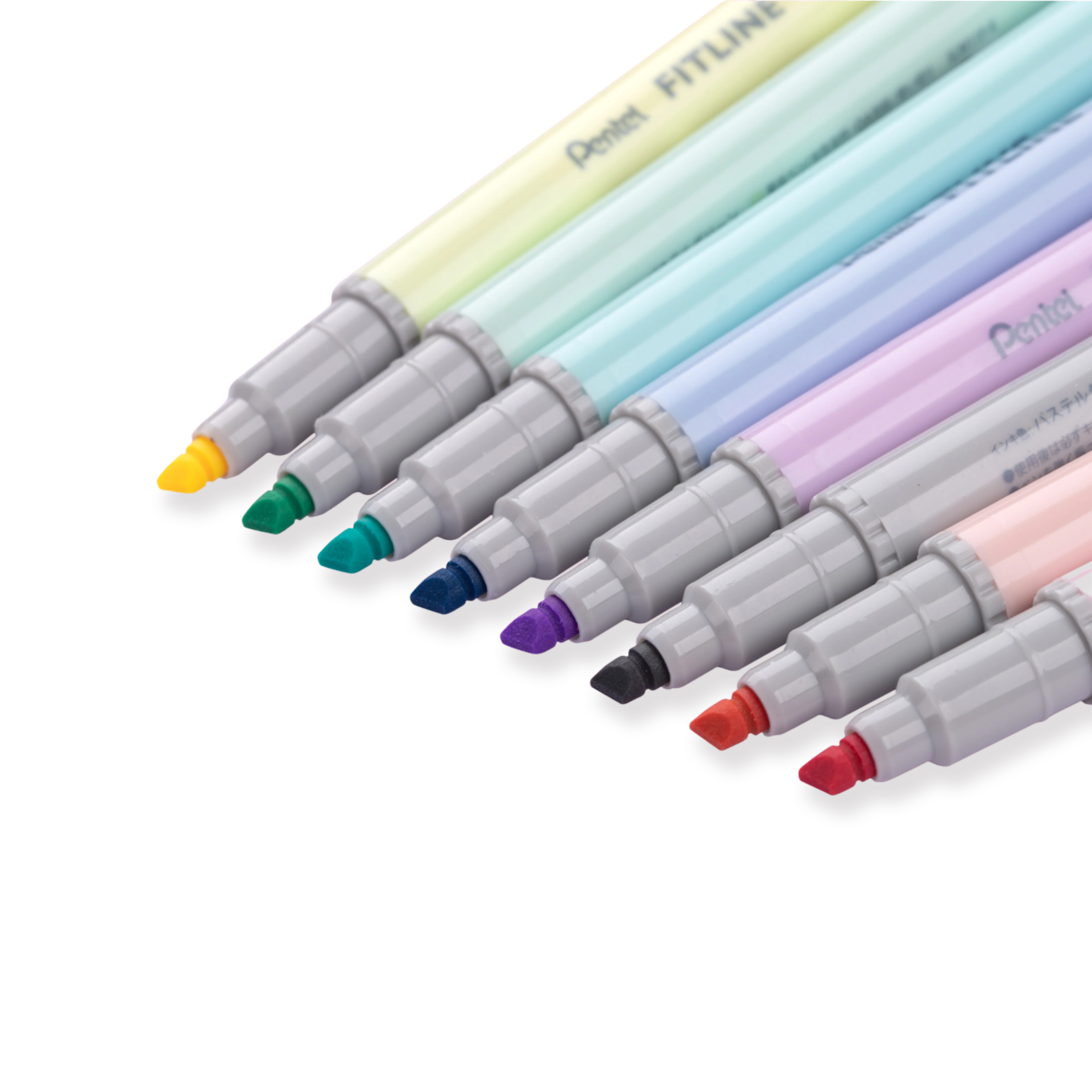 Pentel Fitline Double-Sided Highlighter - Chisel/Fine Tip - 8 Pastel Colors Set - Image 3
