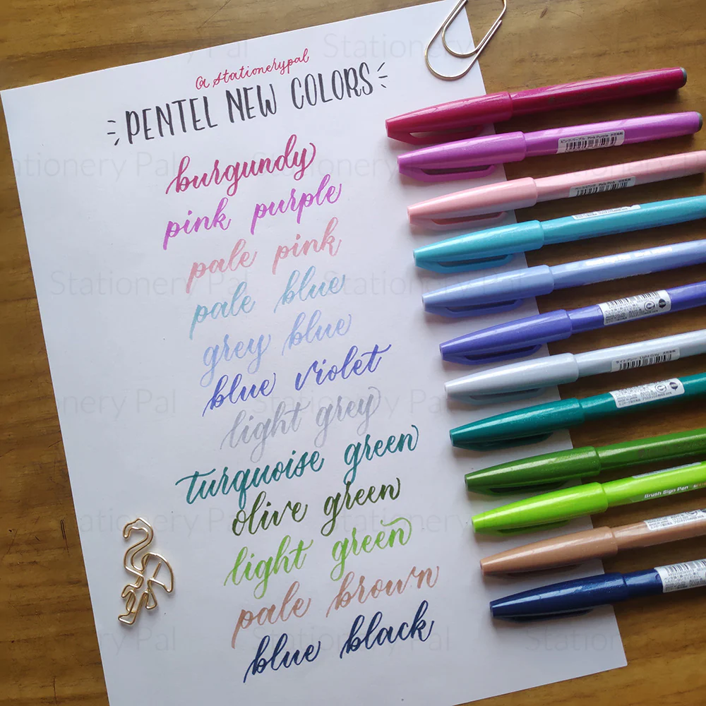 Pentel Fude Touch Brush Sign Pen - Turquoise Green - 2020 New Colors - Image 3