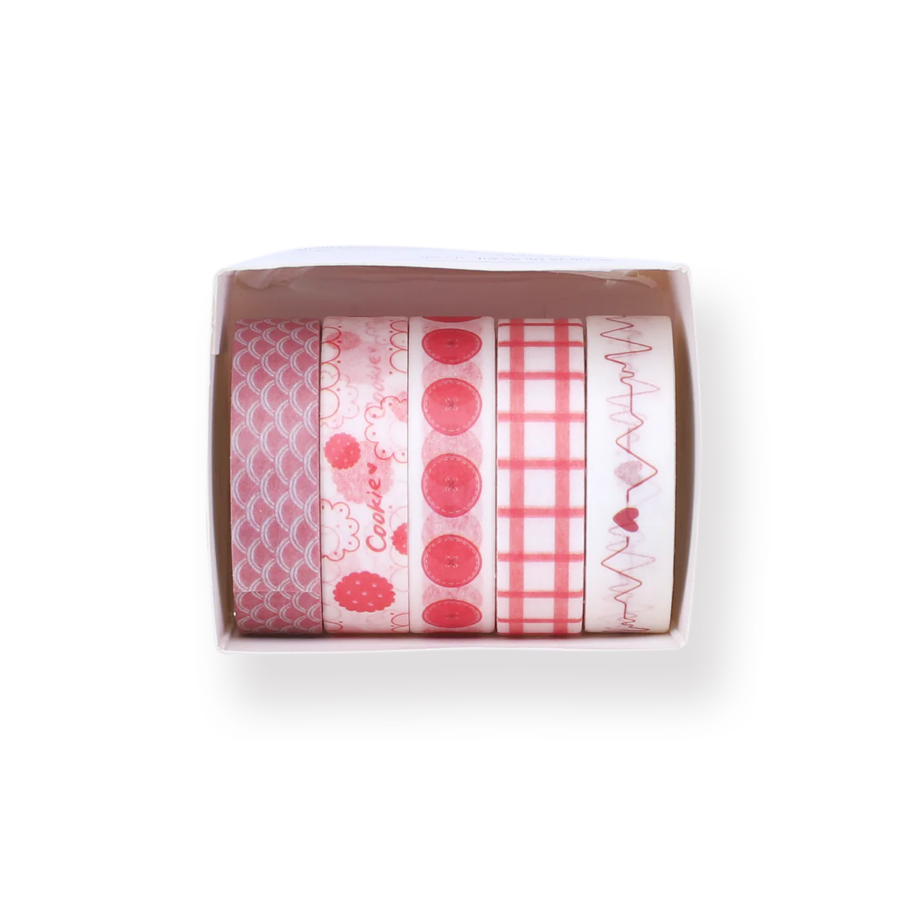 Pink Heartbeat Washi Tape - Set of 5