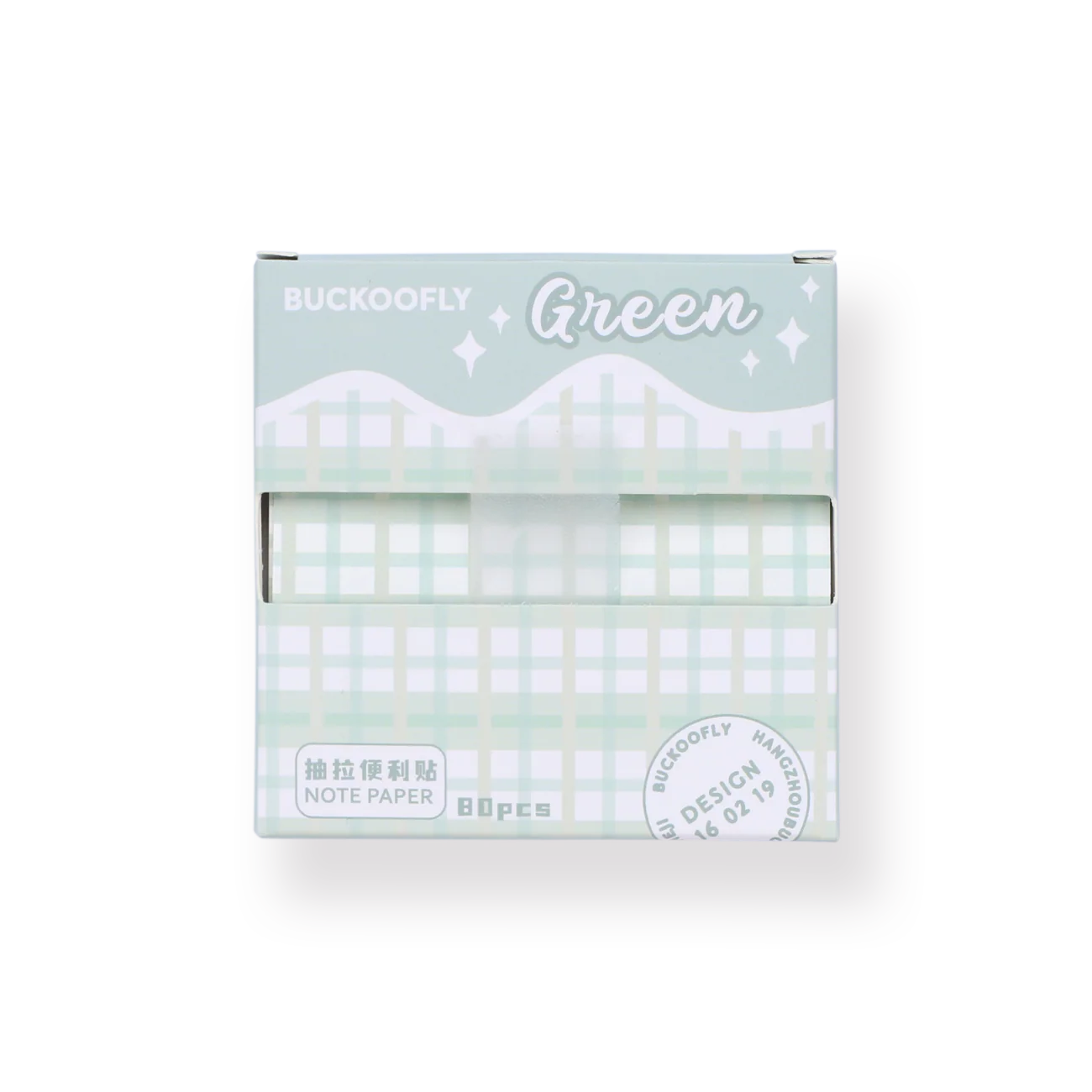 Plaid Pull-Out Sticky Notes - Green