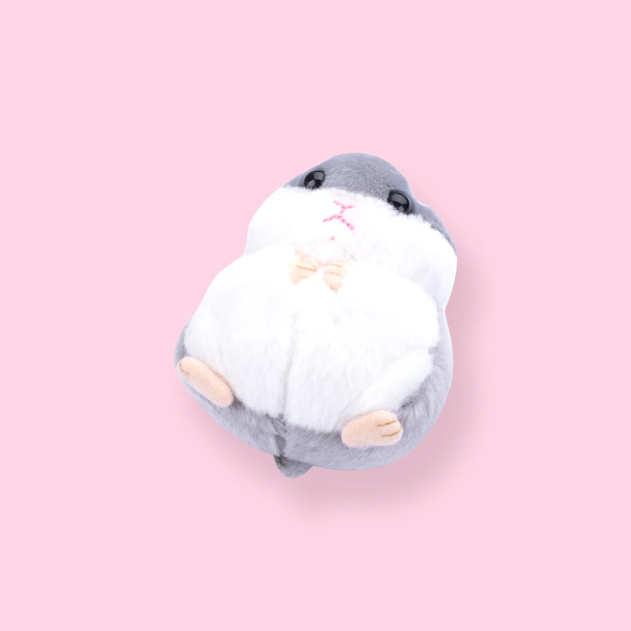 Plushy Gray Hamster Keychain - Image 3