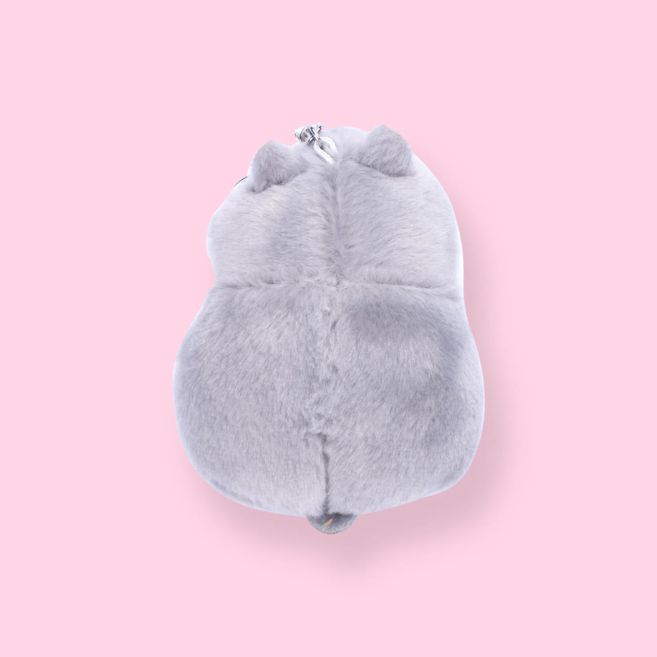 Plushy Gray Hamster Keychain - Image 4