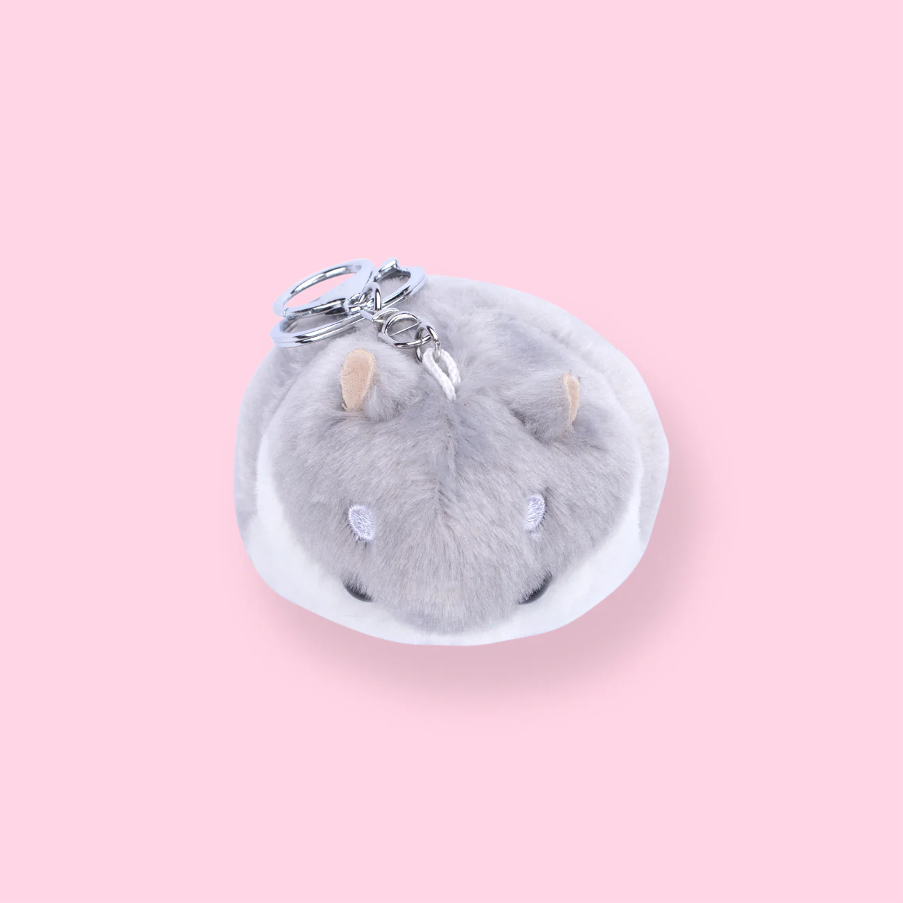 Plushy Gray Hamster Keychain - Image 5