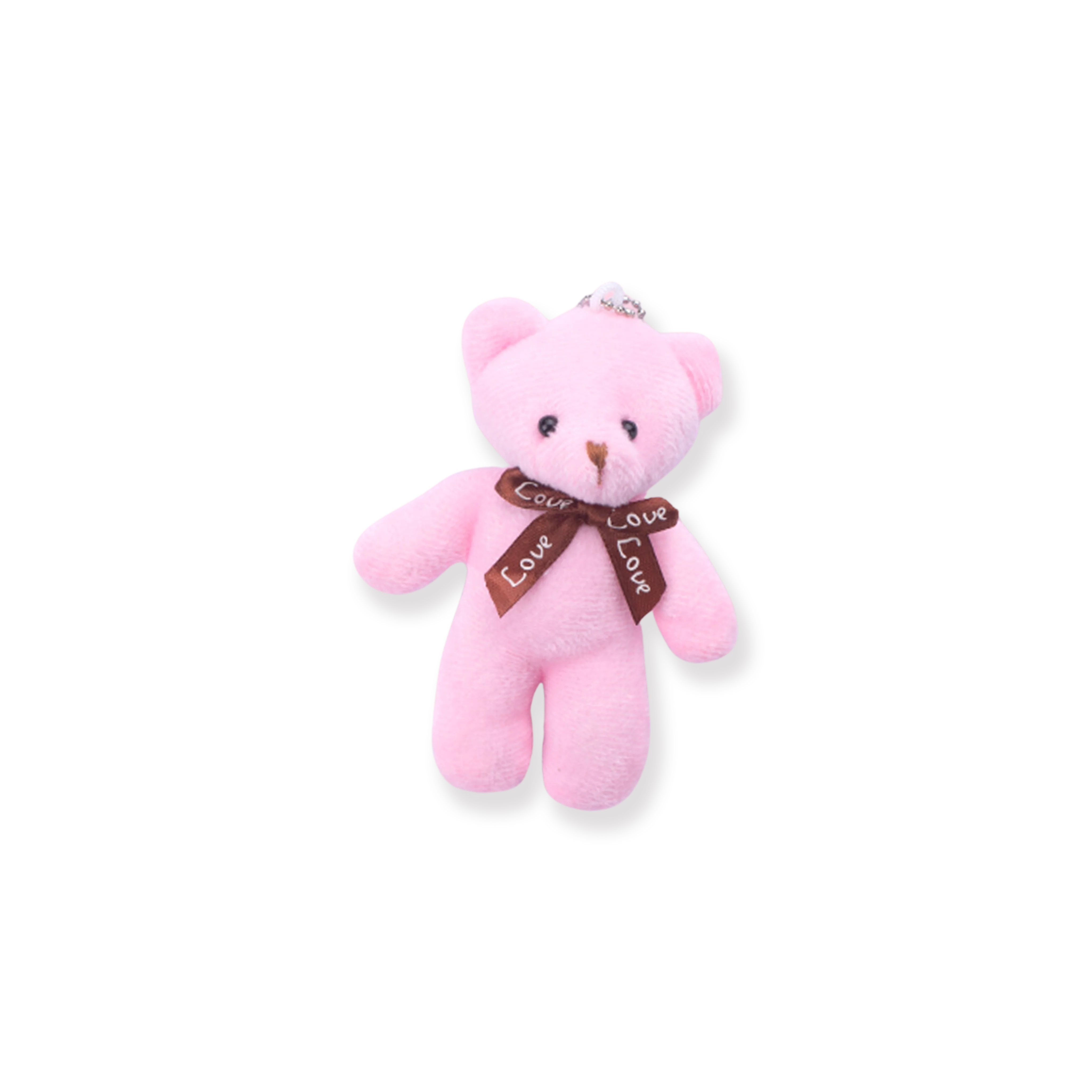 Plushy Teddy Bear Keychain - Pink