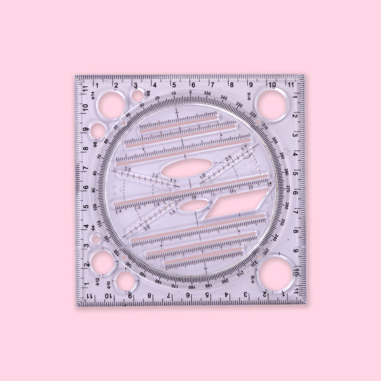 Rotatable Multifunctional Geometric Ruler