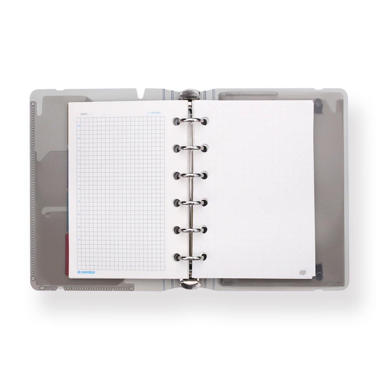 SWorld Loose-leaf Pocket Binder Notebook - A7 - 5mm Dot - Pink - Image 3