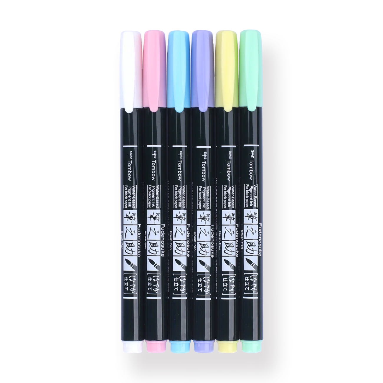 Tombow Fudenosuke Colors Brush Pen - 6 Color Set - Image 2