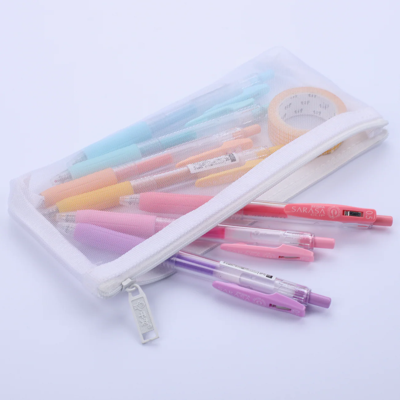 Translucent Pencil Pouch - White - Image 3