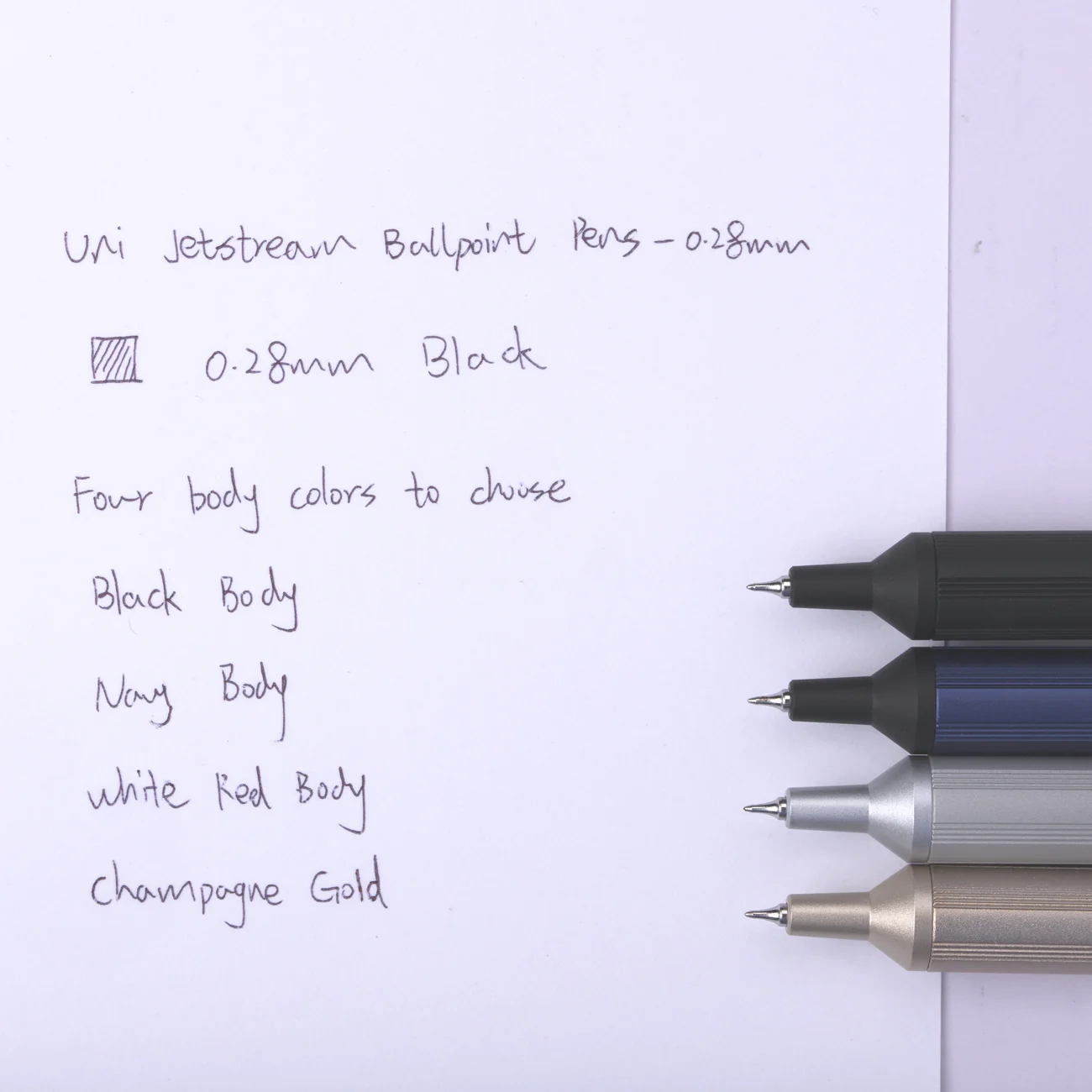 Uni Jetstream Edge Ballpoint Pen - 0.28 mm - White Red Body - Image 3