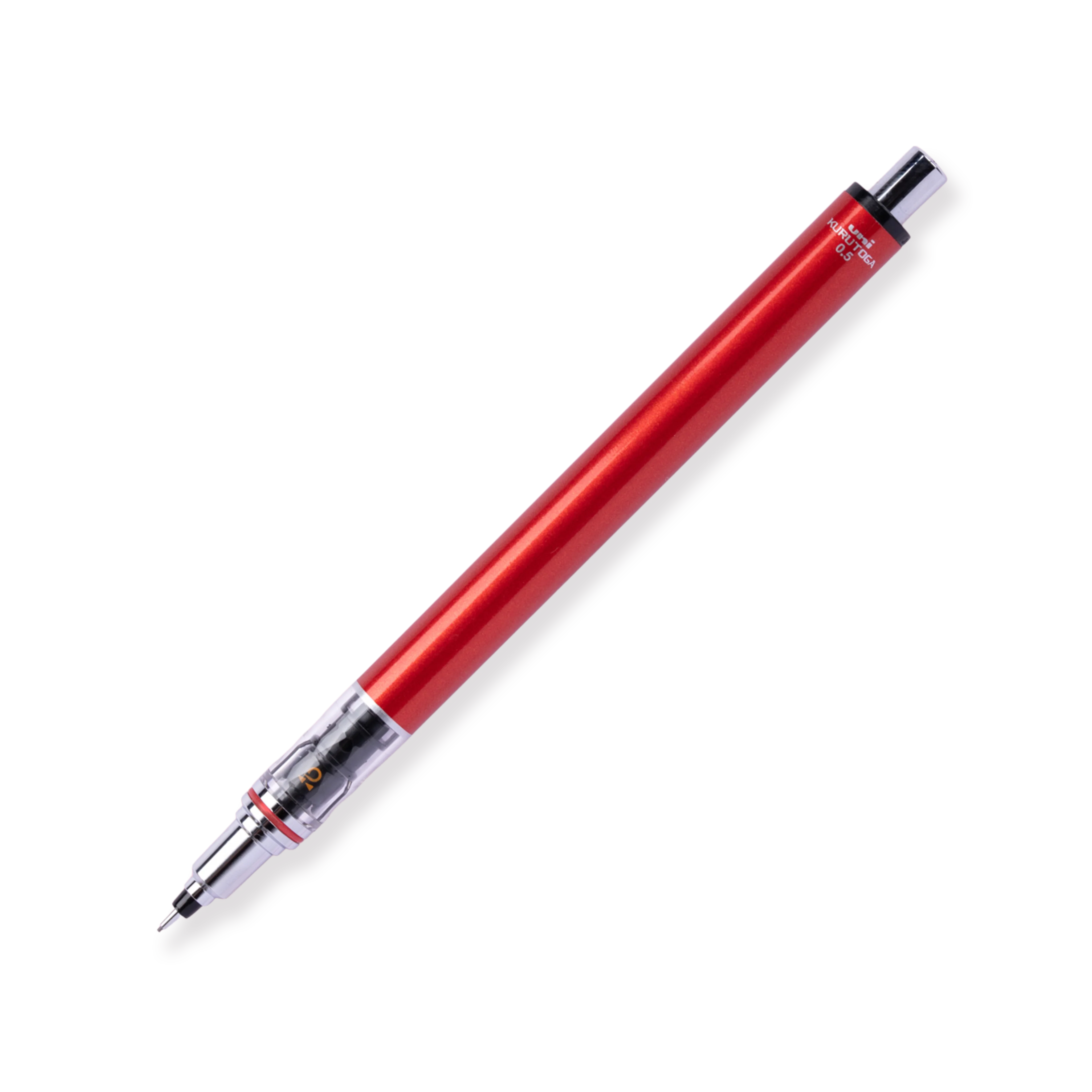 Uni Kuru Toga Mechanical Pencil 0.5 mm: Auto Rotating Leads - Red - Image 2