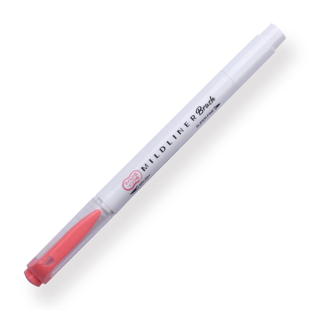 Zebra Mildliner Double Ended Brush Pen - Brush / Fine - Mild Coral Pink