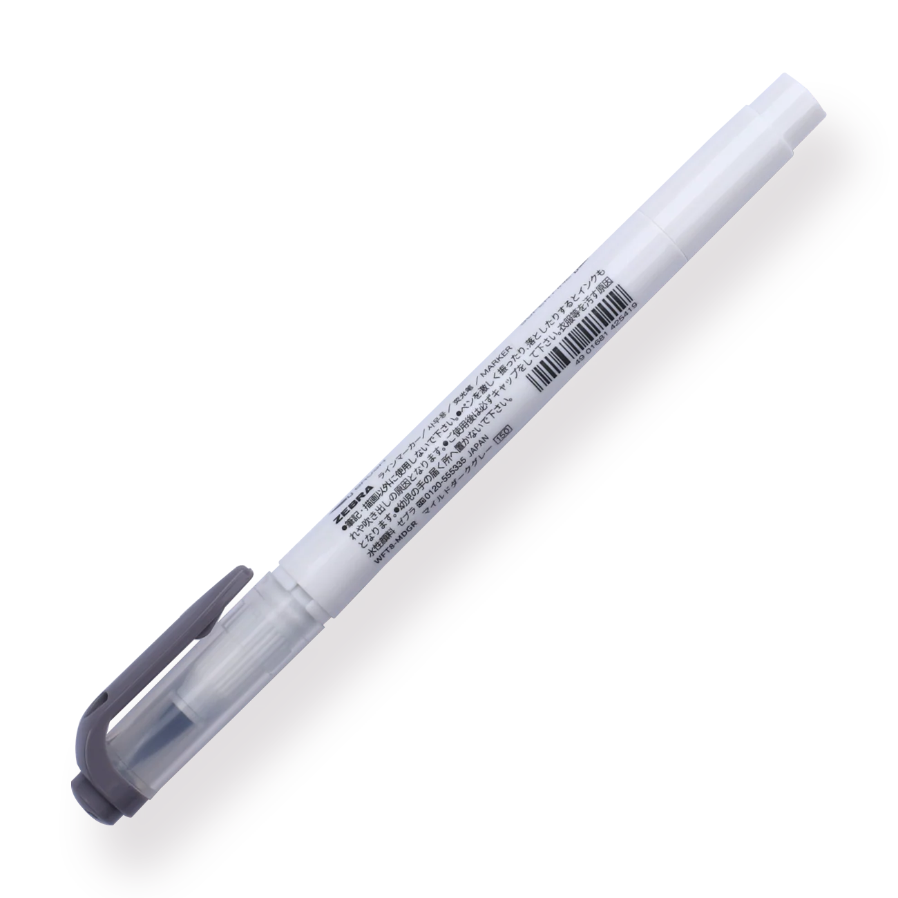 Zebra Mildliner Double Ended Brush Pen - Brush / Fine - Mild Dark Gray - Image 4