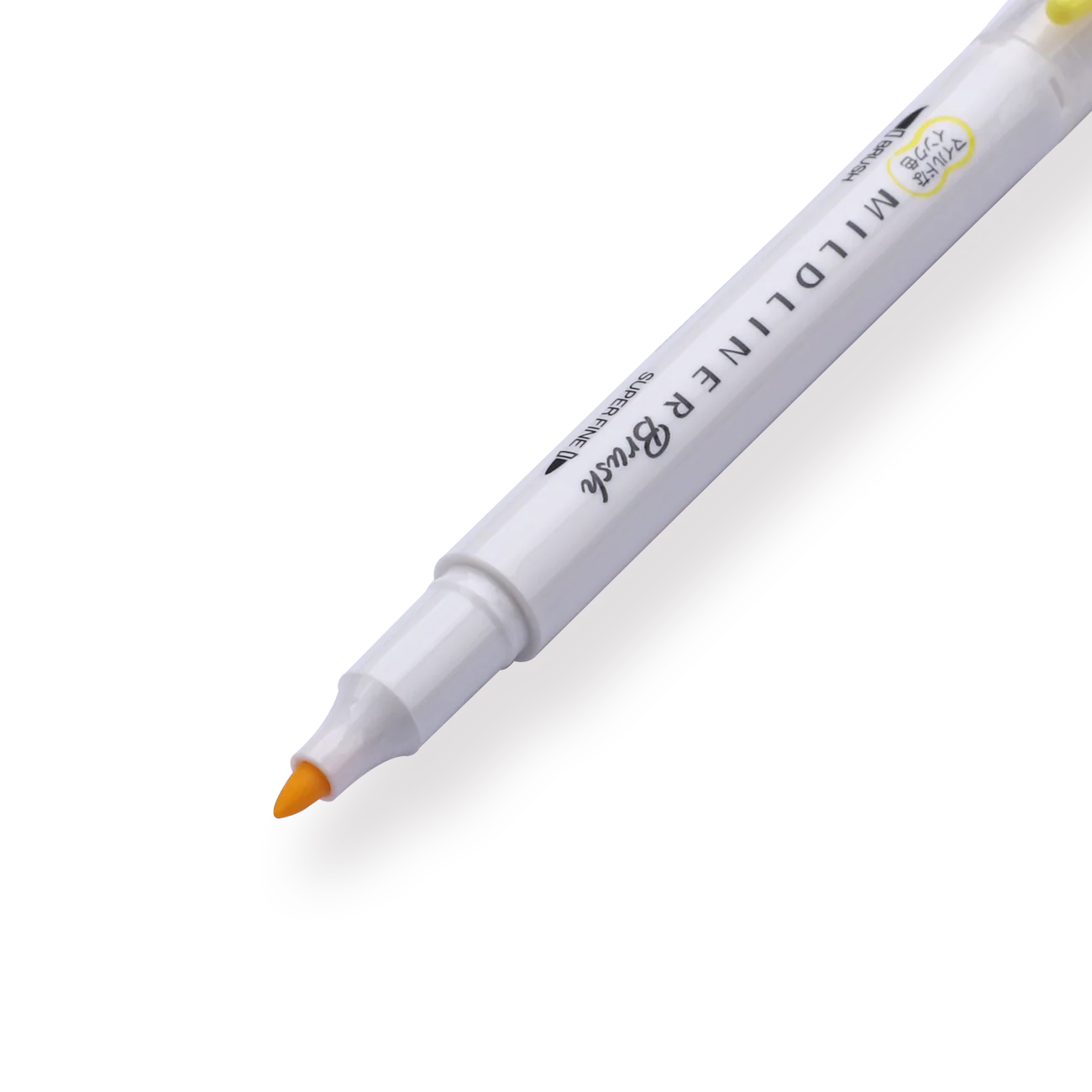Zebra Mildliner Double Ended Brush Pen - Brush / Fine - Mild Lemon Yellow - Image 3