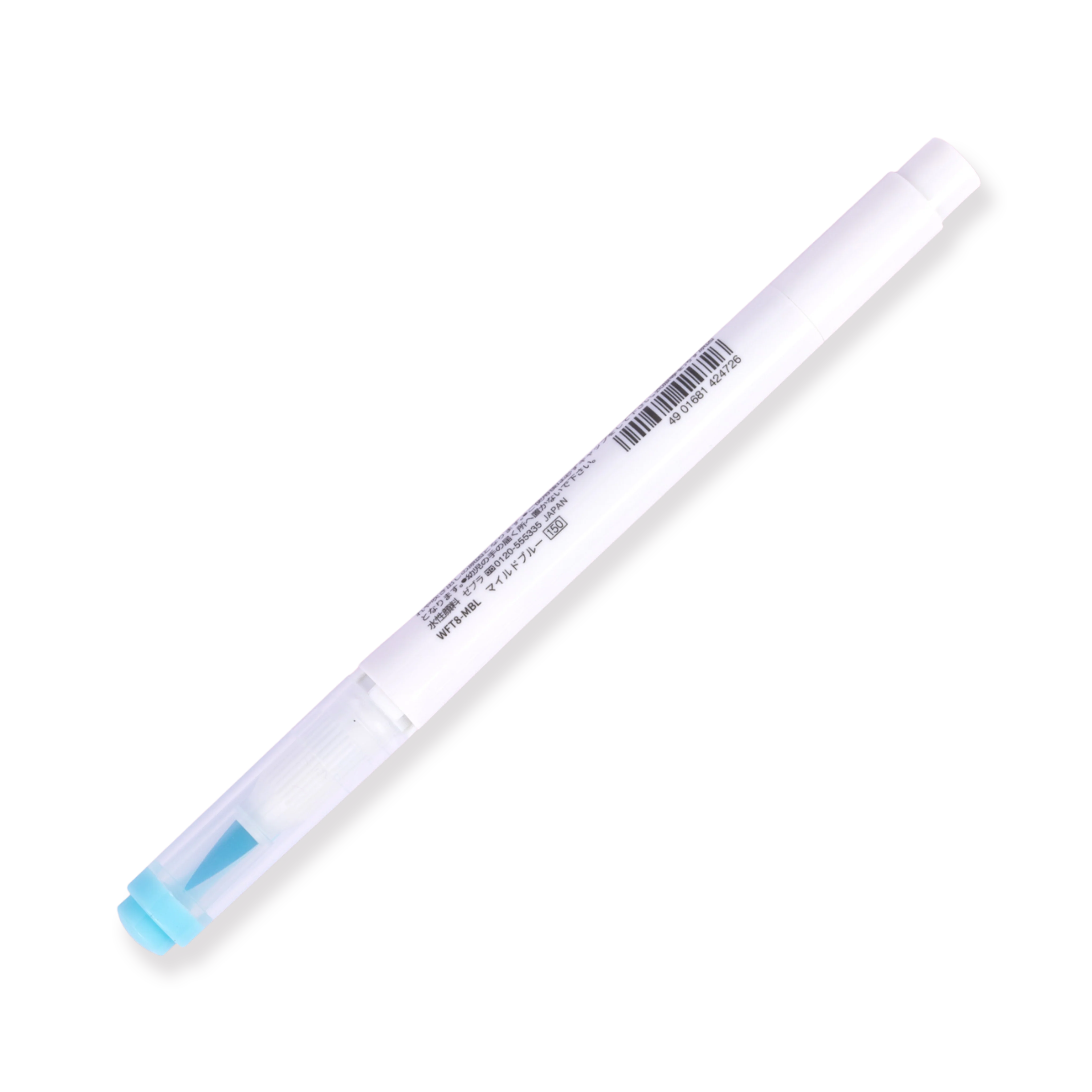 Zebra Mildliner Double Ended Brush Pen - Brush / Fine - Mild Blue - Image 5