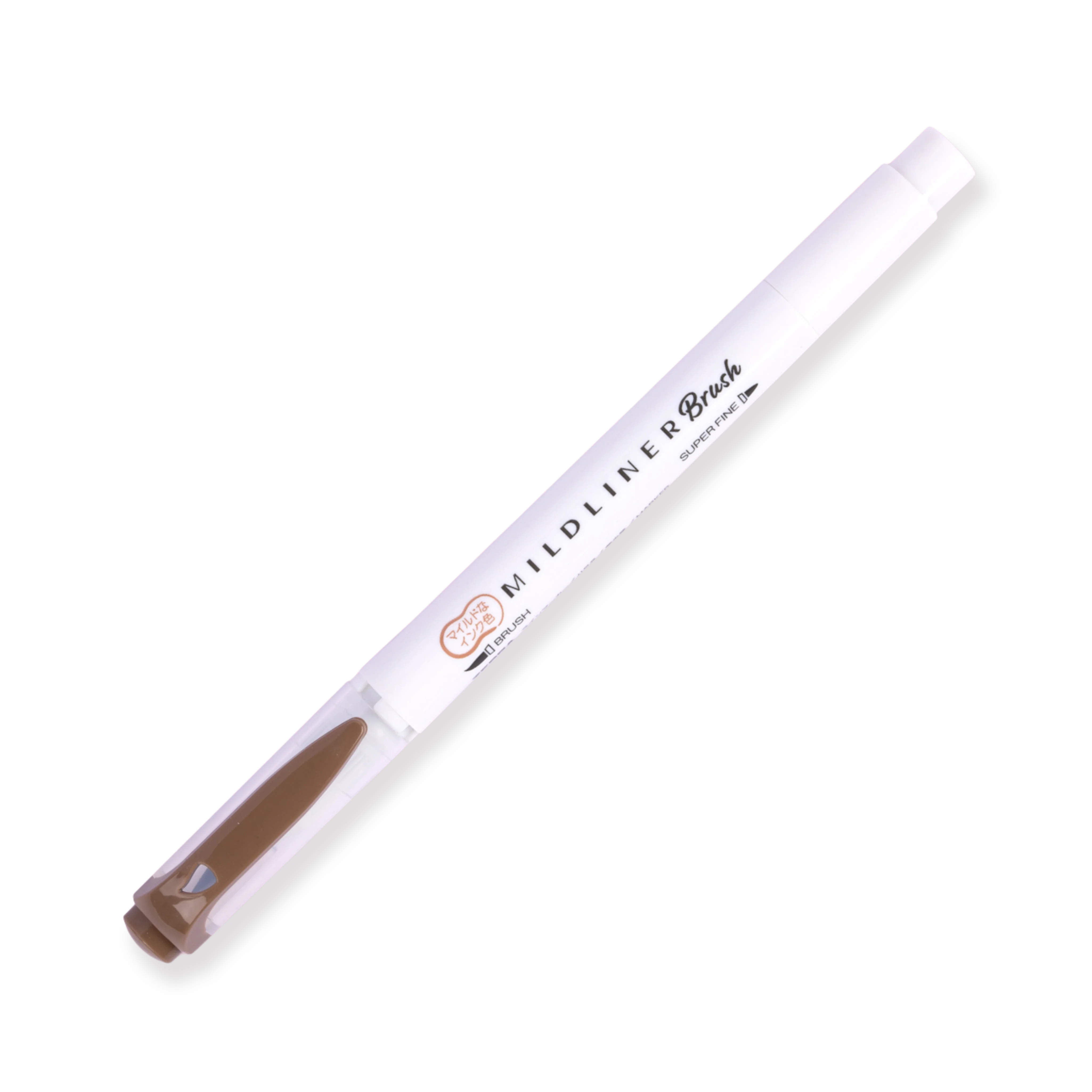 Zebra Mildliner Double Ended Brush Pen - Brush / Fine - Mild Brown