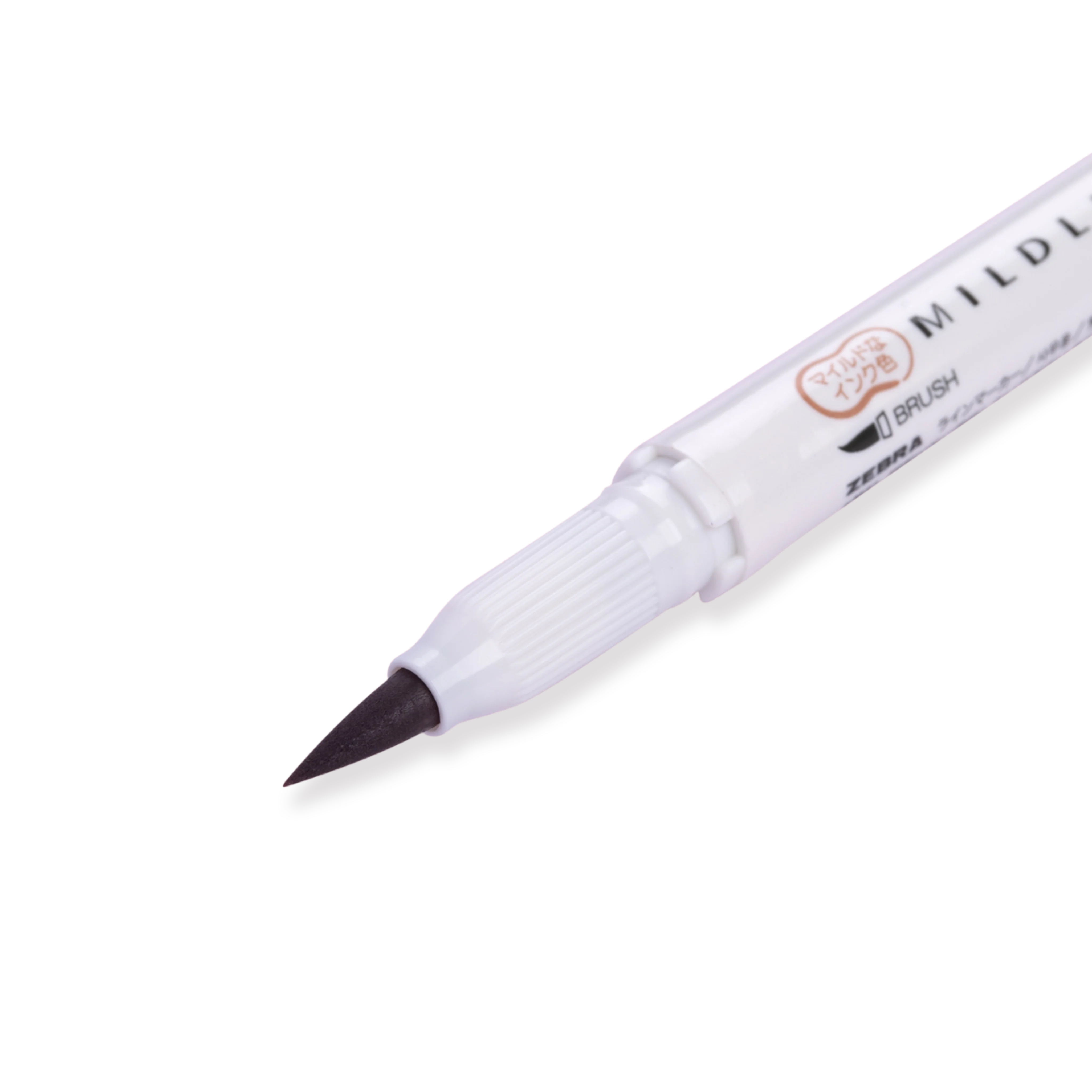 Zebra Mildliner Double Ended Brush Pen - Brush / Fine - Mild Brown - Image 2